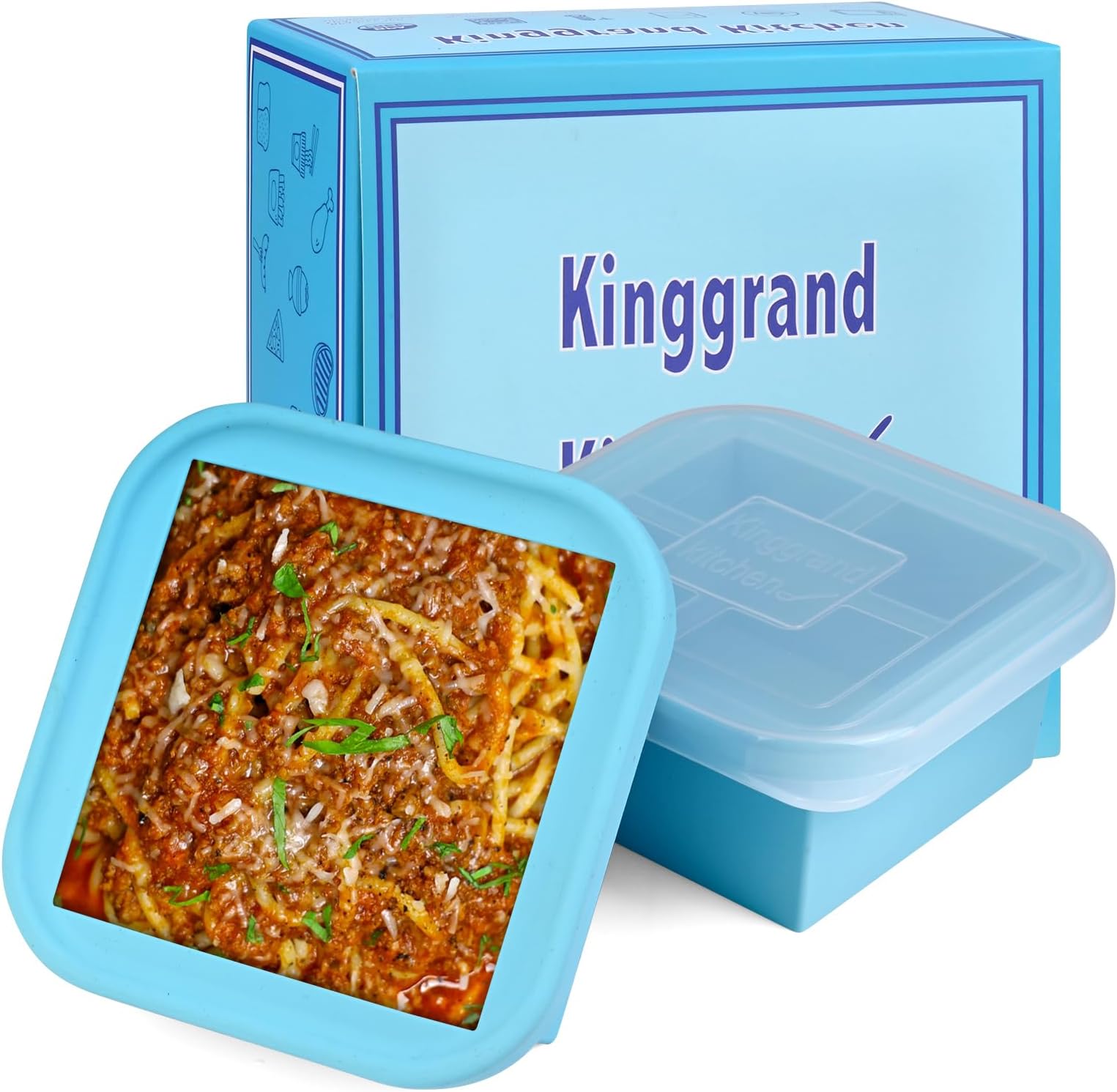 2 Cup Silicone Freezer Trays with Lid 2 Pack Silicone Freezer Molds Make 2 Perfect Soups, Broths, Stews, Sauces, Curries