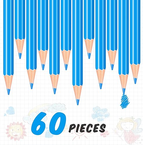 Miniatura 4 de Tatuo 60 lápices de cheques preafilados con borrador borrables para mapas, pruebas de coloración, bocetos, escuela, oficina, edición para niños y