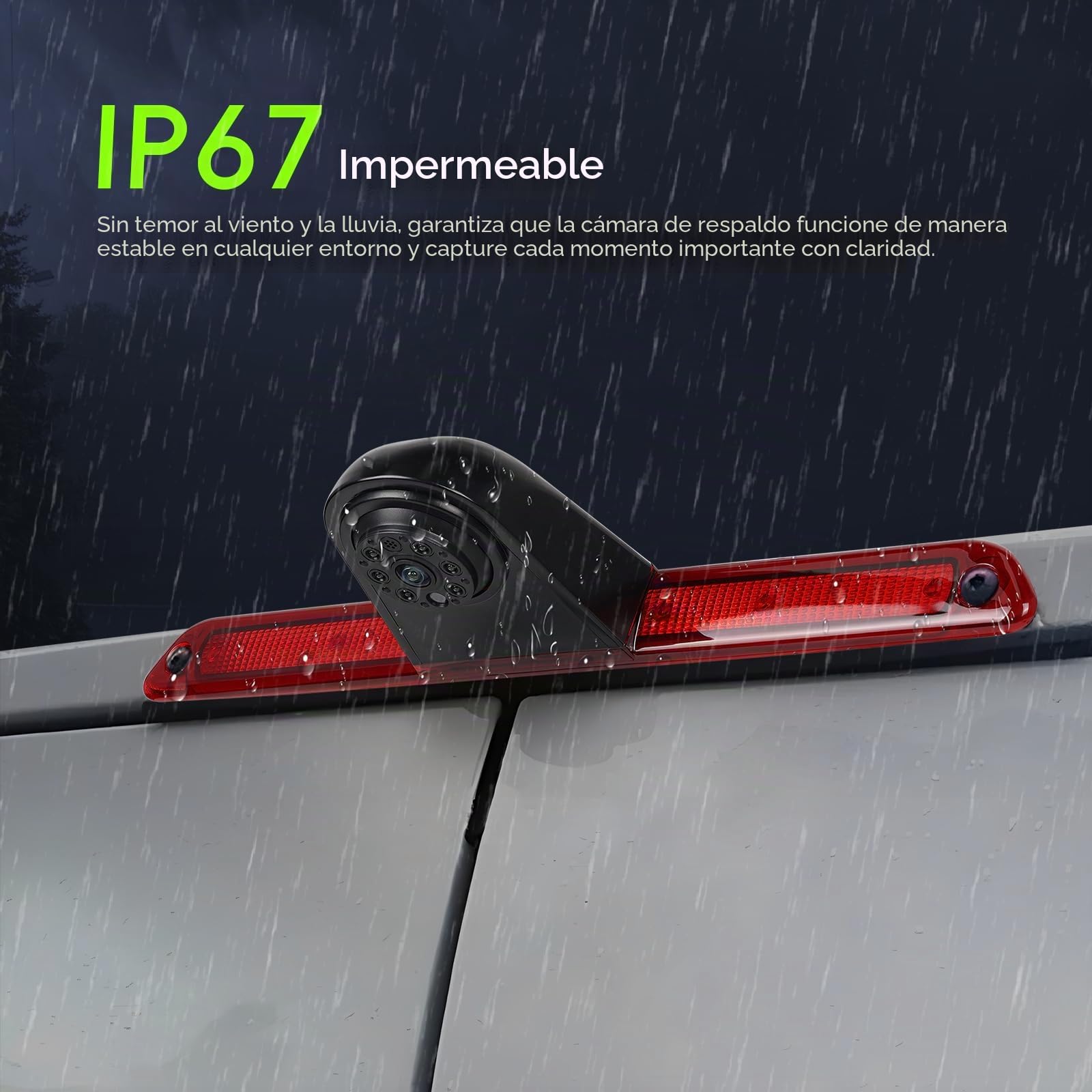 SIXWIN Cámara Trasera para Mercedes Sprinter 2006-2019, 720P, IP67, Ángulo 140°, Fácil Instalación, Kit Completo de Cables, Cámara de Marcha Atrás