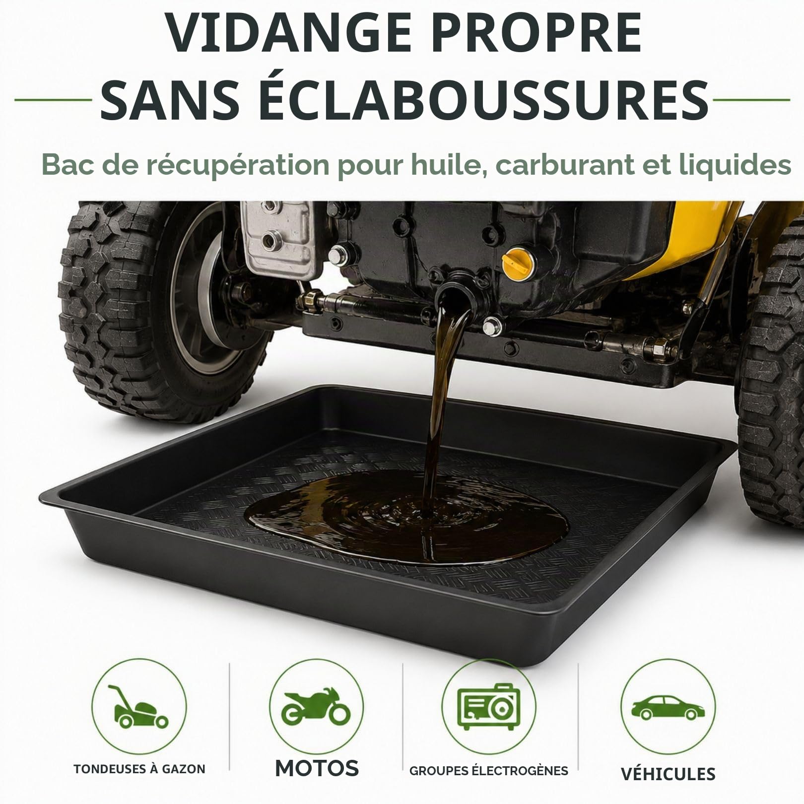 Weedness Bac de Rétention – 120×120×12 cm – Étanche et Résistant pour Culture Indoor, Hydroponique & Tente de Culture – Protection de Sol Flexible
