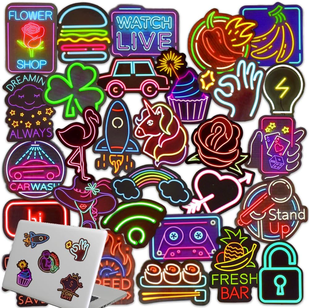 DETICKERS 50 PCS Neon Stickers for Kindle Laptop Australia | Ubuy