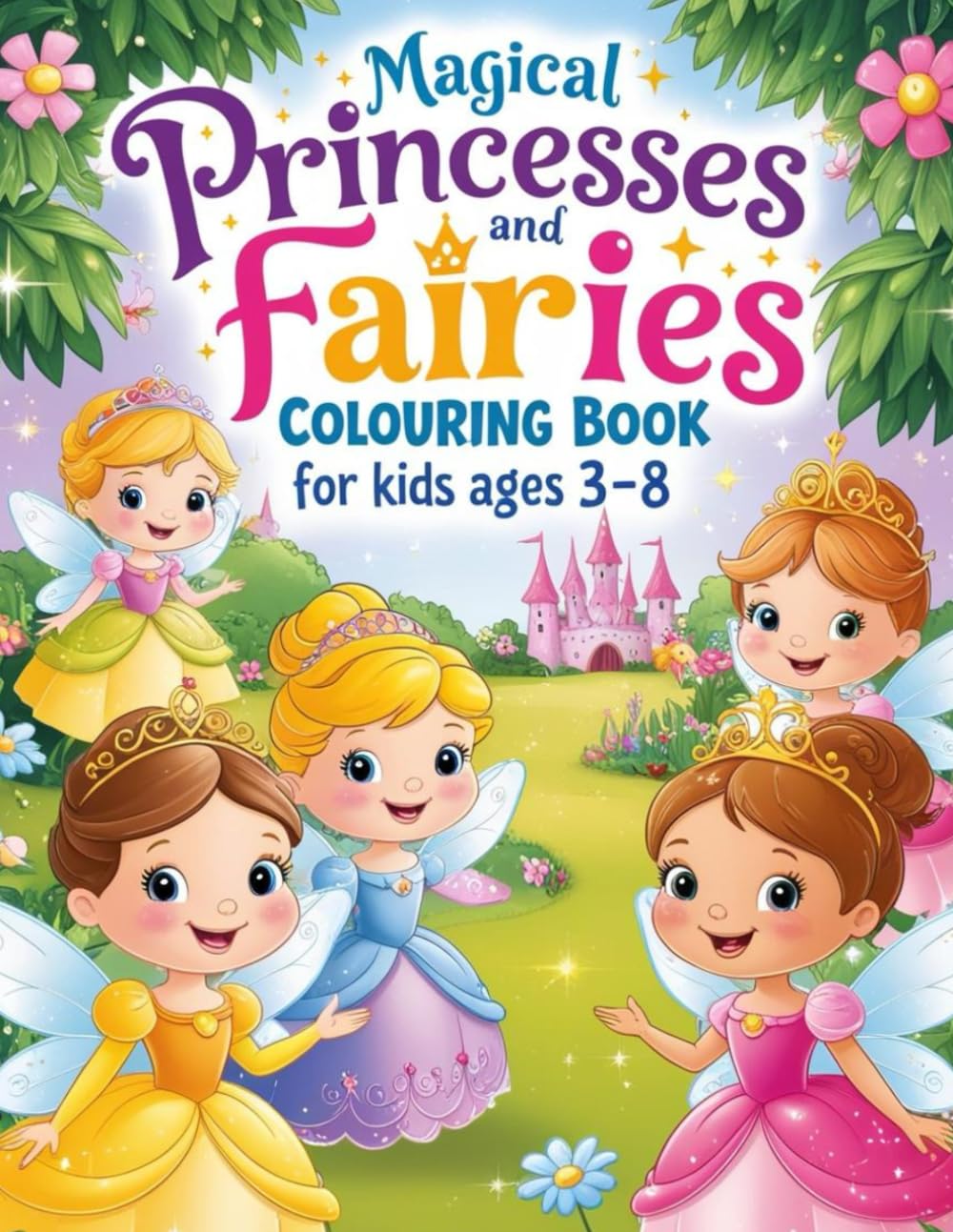 Magical Princesses and Fairies Colouring Book: 100 Enchanting Colouring Pages for Young Artists Aged 3-8
