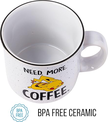 Miniatura 6 de Silver Buffalo Pokemon Pikachu Need More Coffee - Taza de cerámica para caravana, 20 onzas