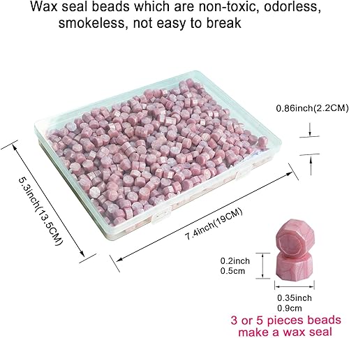 Miniatura 8 de Tomgenrine - Cuentas de sellado de cera, 520 cuentas de cera de sellado, cuentas de sellado para tarjetas de felicitación de letras, sellado de