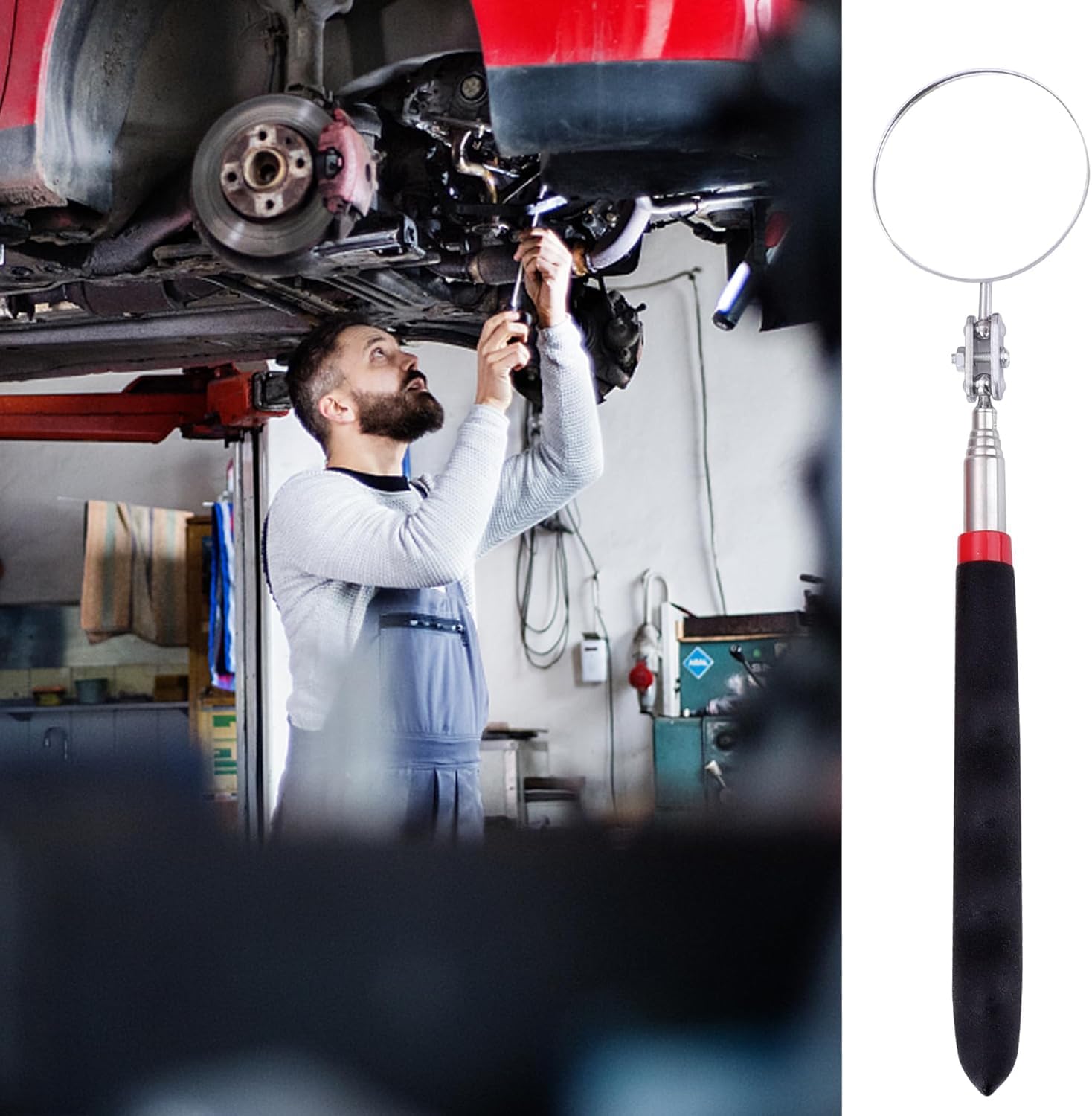 Ready Stock Car Maintenance Inspection Mirror Universal Folding Telescopic Reflector Large And Small Welding Chassis Inspection Mirror I.974008724 - View #10