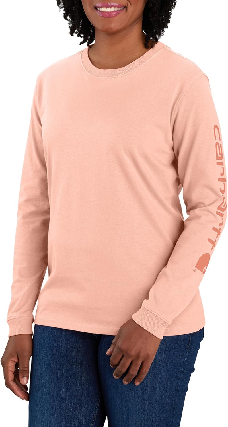 Carhartt Women's Loose Fit Heavyweight Long-Sleeve Logo Sleeve Graphic T-Shirt - Image 2