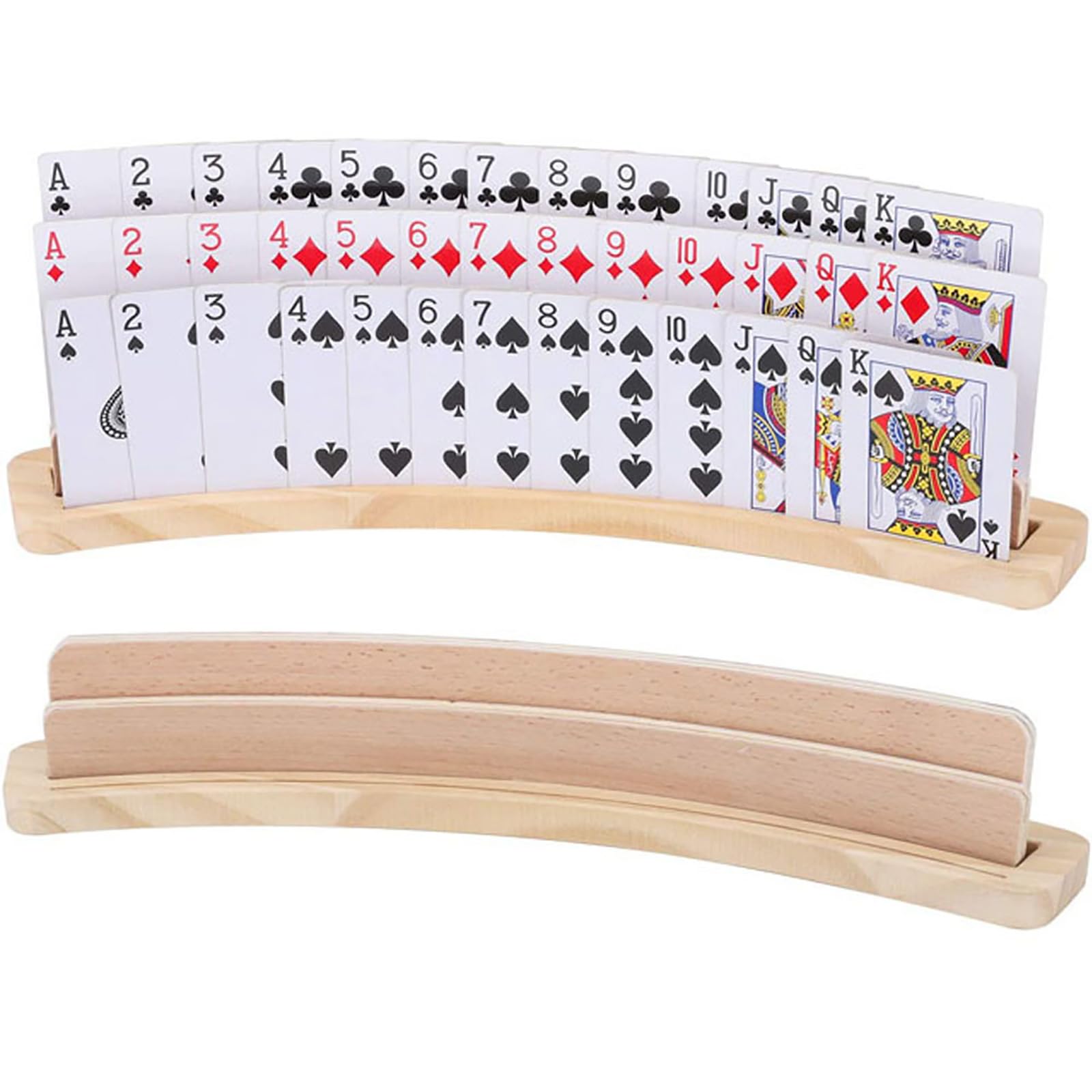 Spielkartenhalter Holz, Spielkartenhalter, Kartenhalter Spielkarten, Holz Freisprech Kartenständer, Stehender Pokerhalter, Hände Poker Halter für Kinder Erwachsene Senioren (B)