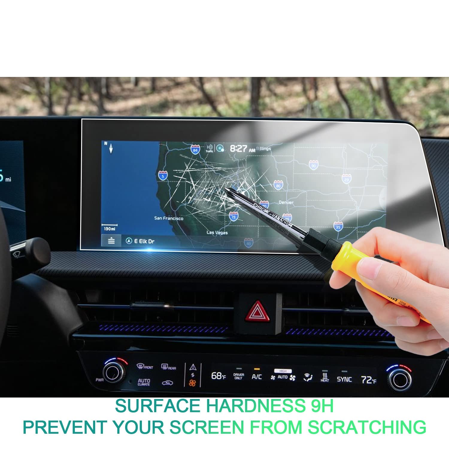 Film Protection écran Verre Trempé Pour Kia EV6 2021-2022 - 12.3 Pouces - Dureté 9H Anti-rayures - Ultra Fin 0.25mm - 4