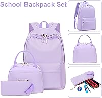 Vista 34 de Bluboon Juego de mochila para adolescentes, mochila escolar para niñas, lonchera y lápices, bolsas para estudiantes, 3 en 1, rosa-3 juegos, Escuela