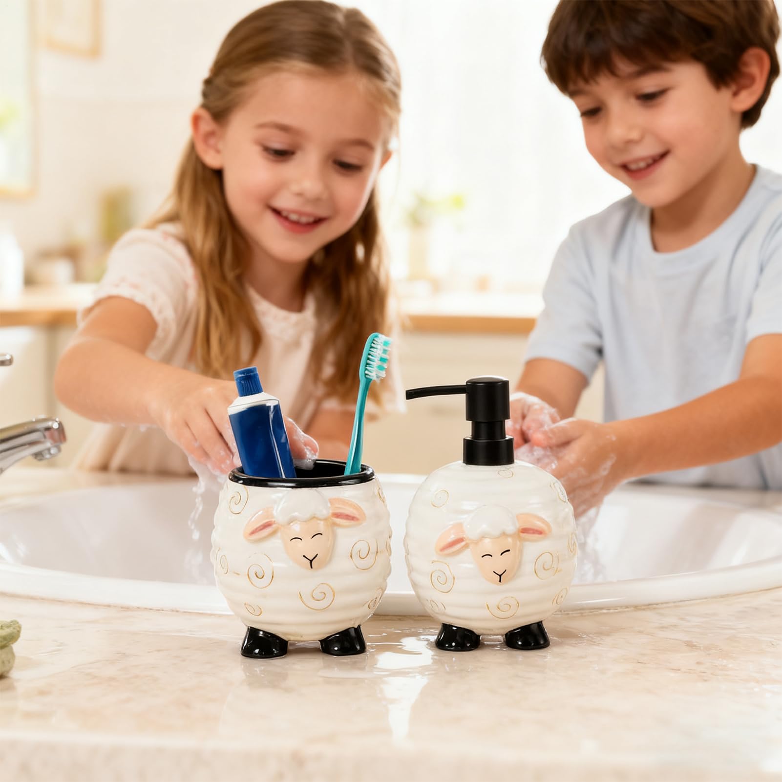 Set De Porta Jabón Y Porta Cepillos Dentales Para Baño 2 Piezas Dispensador | Juego Para Baño Y Lavabo Para Casa Viaje Hotel Vacaciones Lavabos Dormi