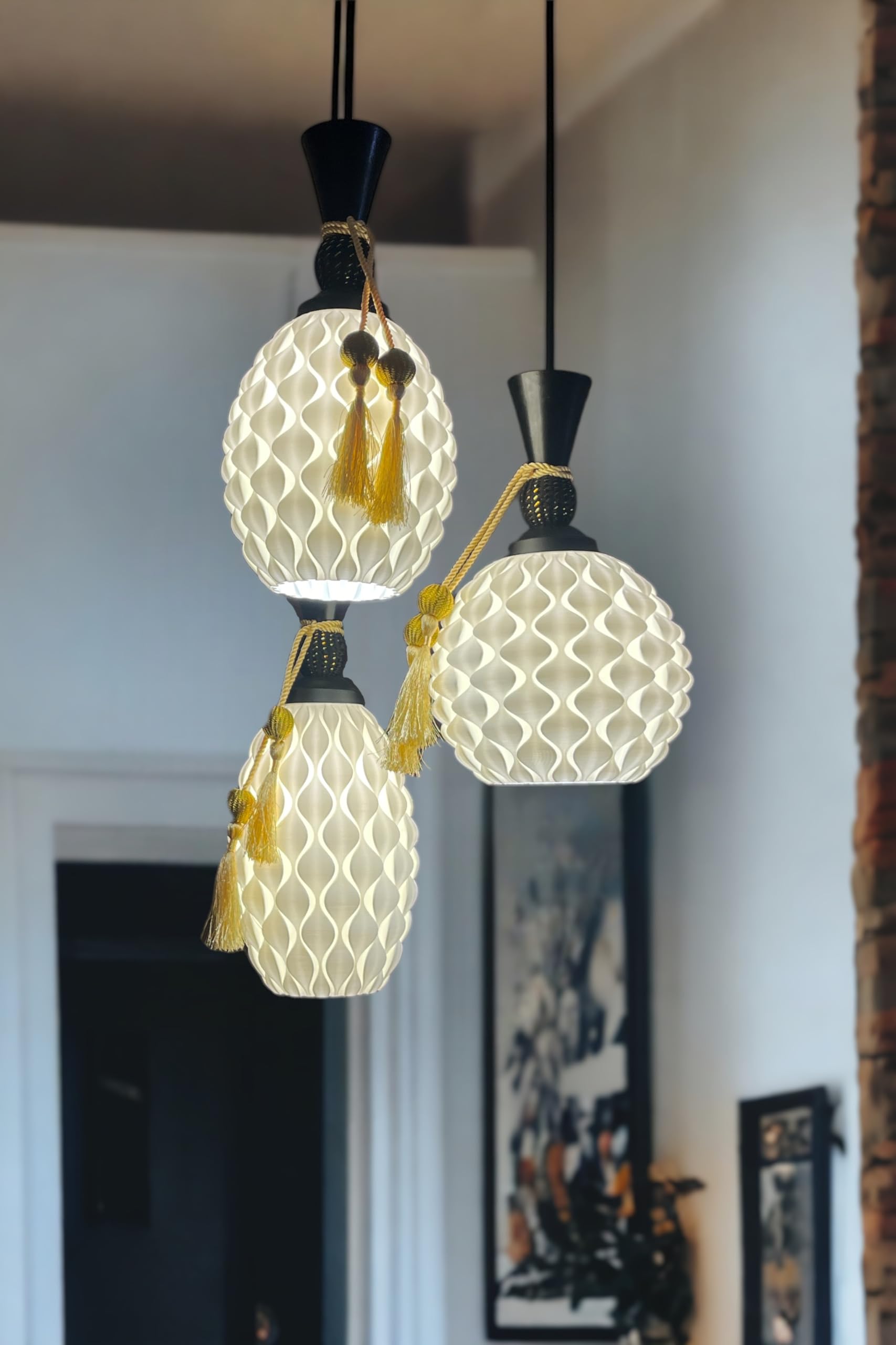 Polycarbonate Hanging Lights for Living Room, Ceiling Pendant Lamp for Home Decor,Pendant Light for Dining Hall,Drawing Room(with Bulb) (Blossom 3) (B0CW7BW6FD) Amazon Price History, Amazon Price Tracker