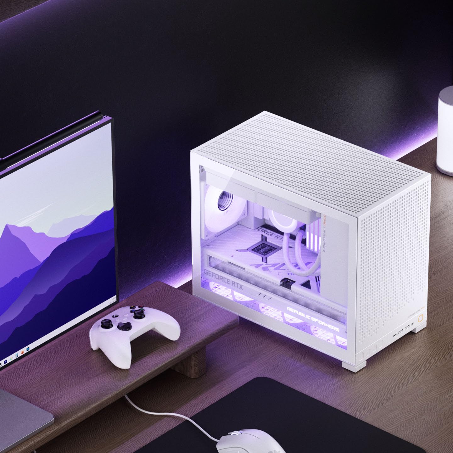 Jonsbo D32 PRO Case PC Bianco – Case mATX compatto con supporto Back-Connect, vetro temperato, filtri antipolvere e raffreddamento high-end