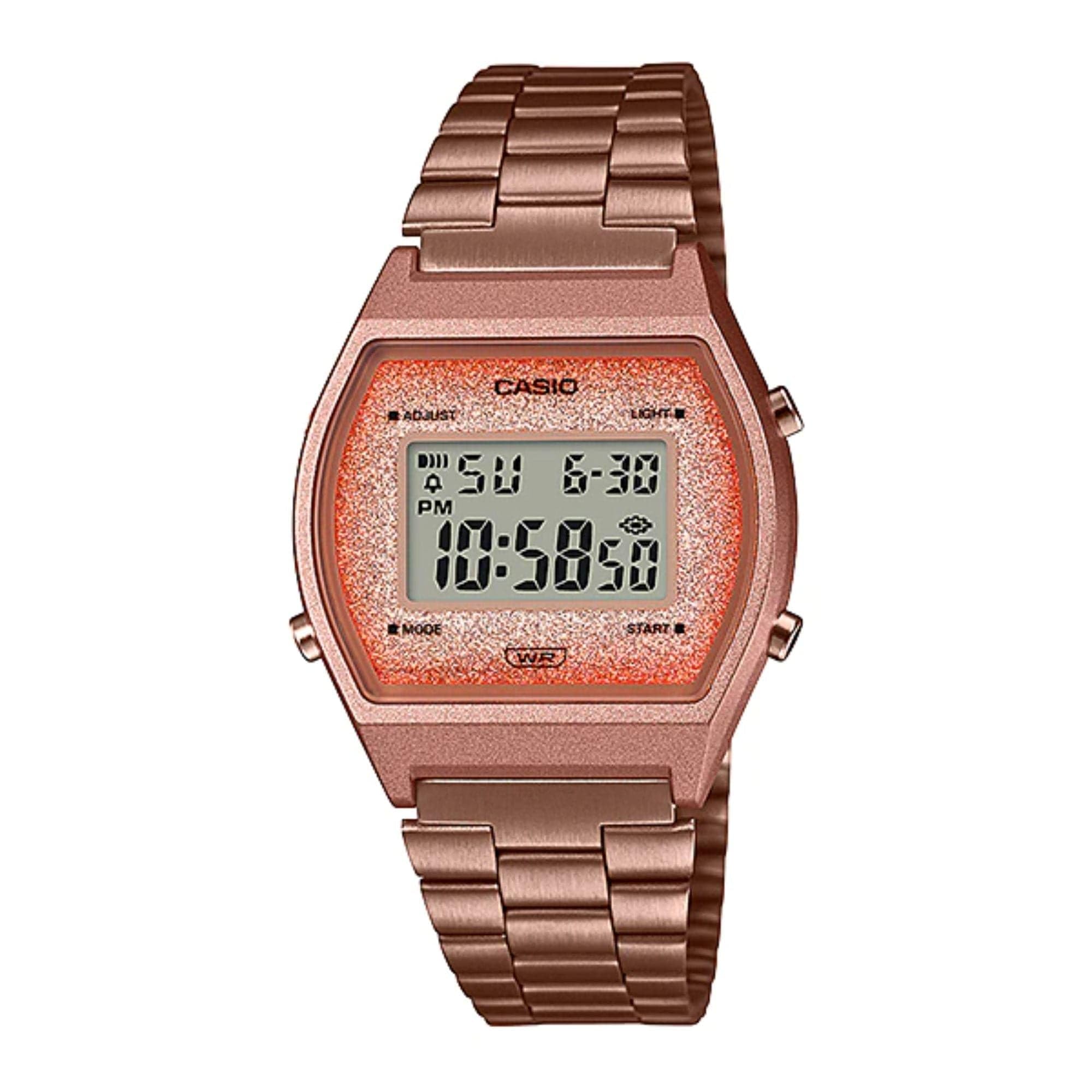Casio Orologio unisex con quadrante digitale in oro rosa, serie vintage, B640WCG-5DF (D187)