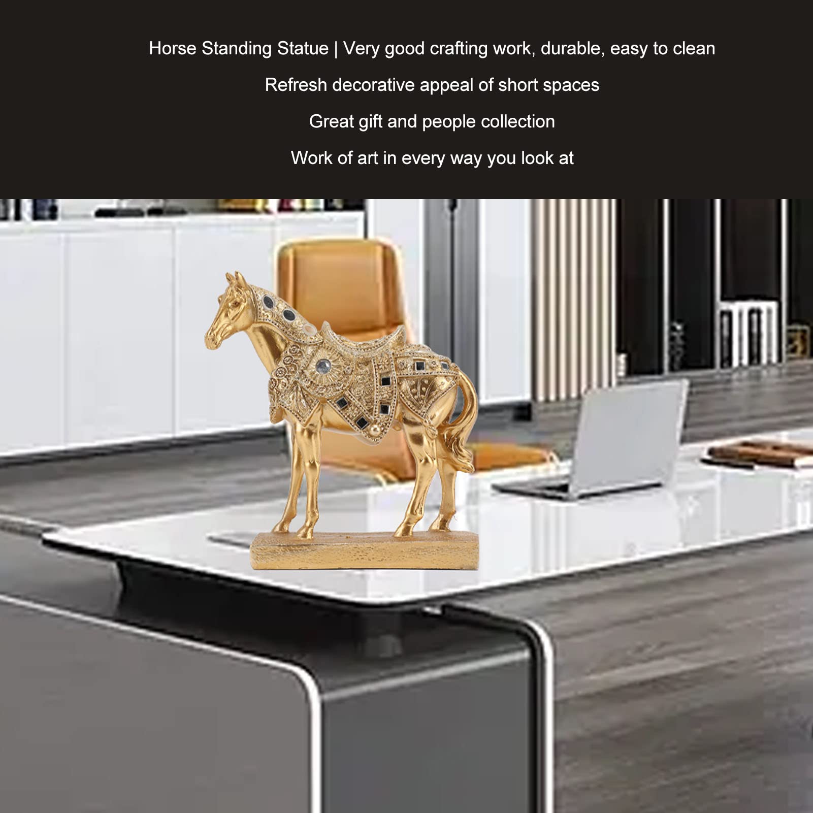 Amazon.co.jp: 豪華な馬の立像、力と優雅さの象徴、飼育馬アート置物