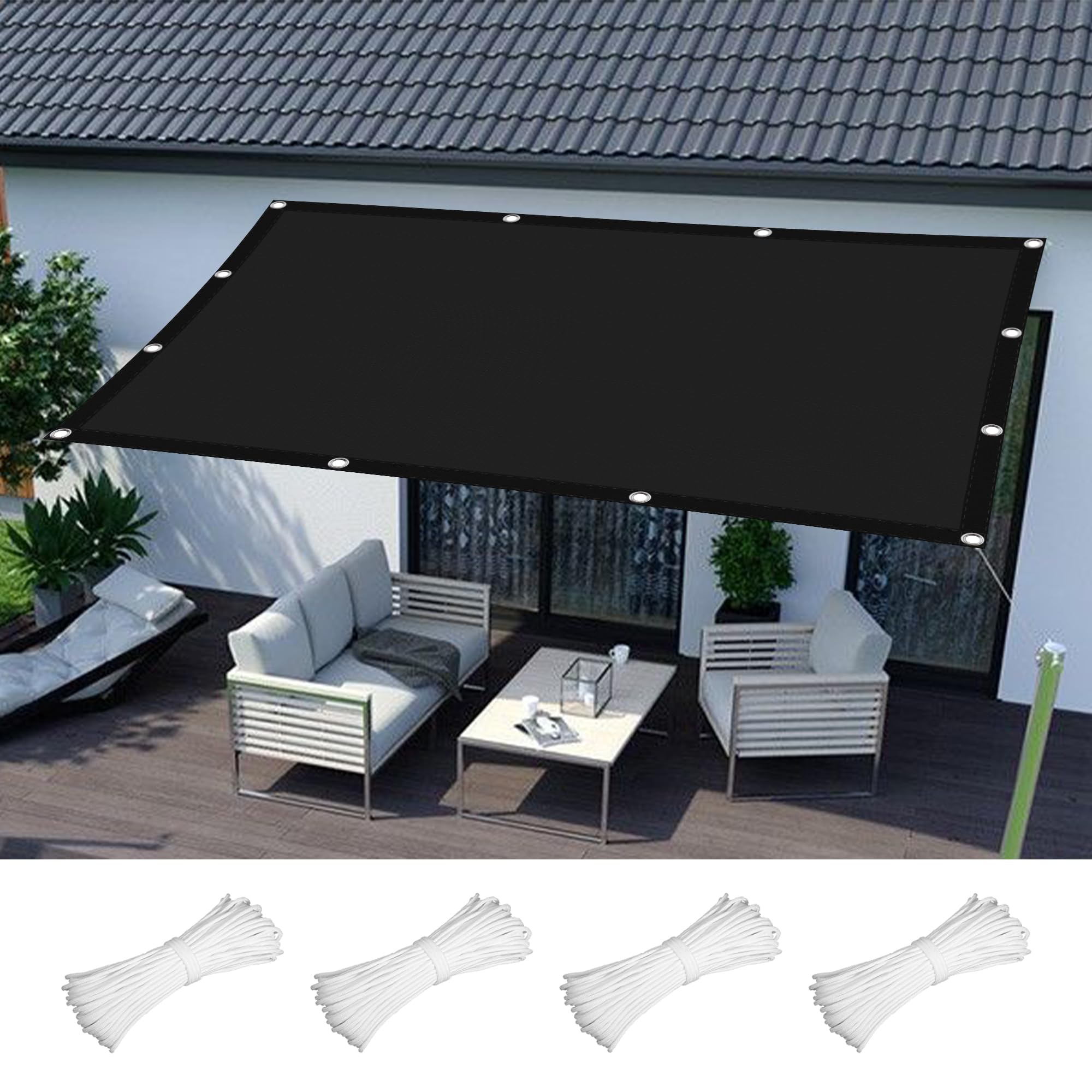 Voile d'ombrage 1.2x8m coupe-vent pour créer un coin de fraîcheur au jardin
