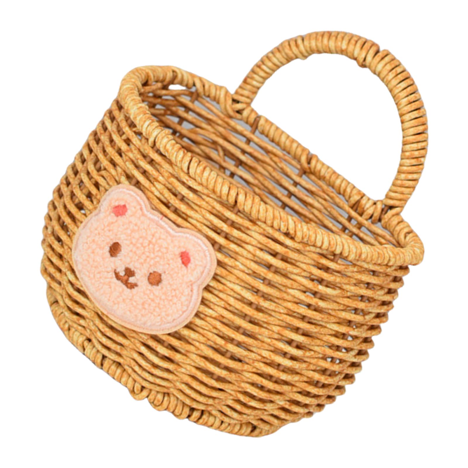 Jazuaiao Faux Rattan Organizers Basket Versatile Faux Rattan Makeup Organizers Kitchen Baskets for Modern Homes Decors Makeup