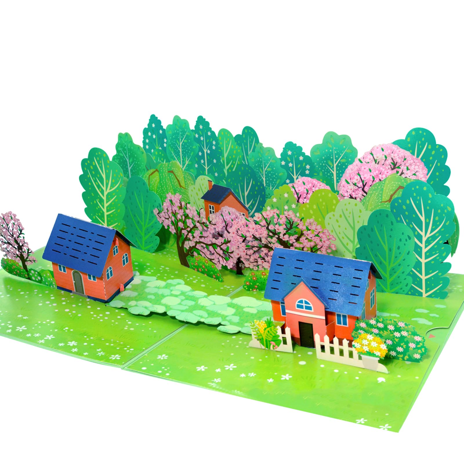 KUKUTrue® Pop Up Forest House Card, Retirement Card for Women, National Garden Gift Cards, Pop Up Cards Gift for Friends, Colleagues, Gardens Lovers and Travel Enthusiasts