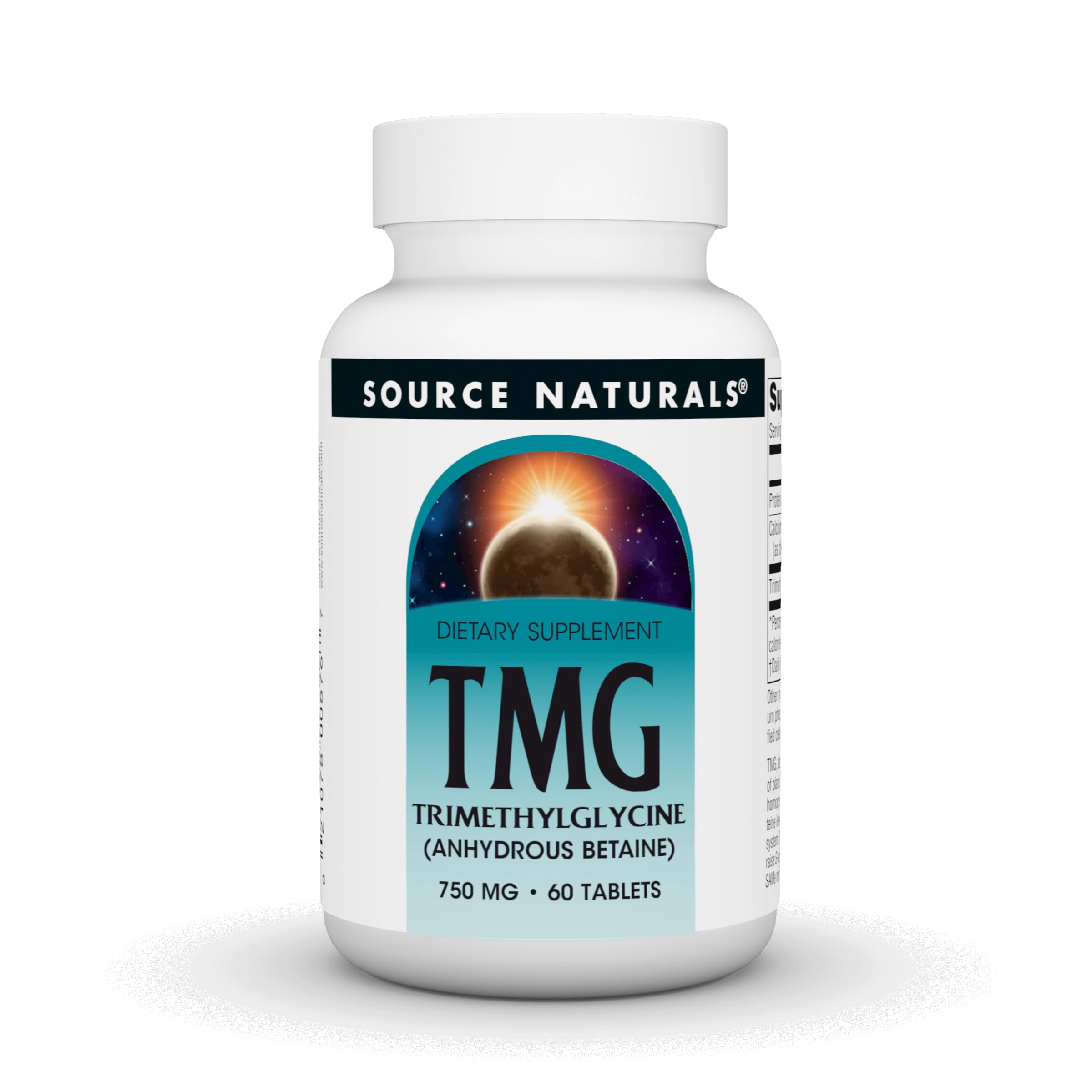Source Naturals TMG, Trimethylglycine, 750 mg - 60 Vegetarian Tablets 60 Count (Pack of 1)