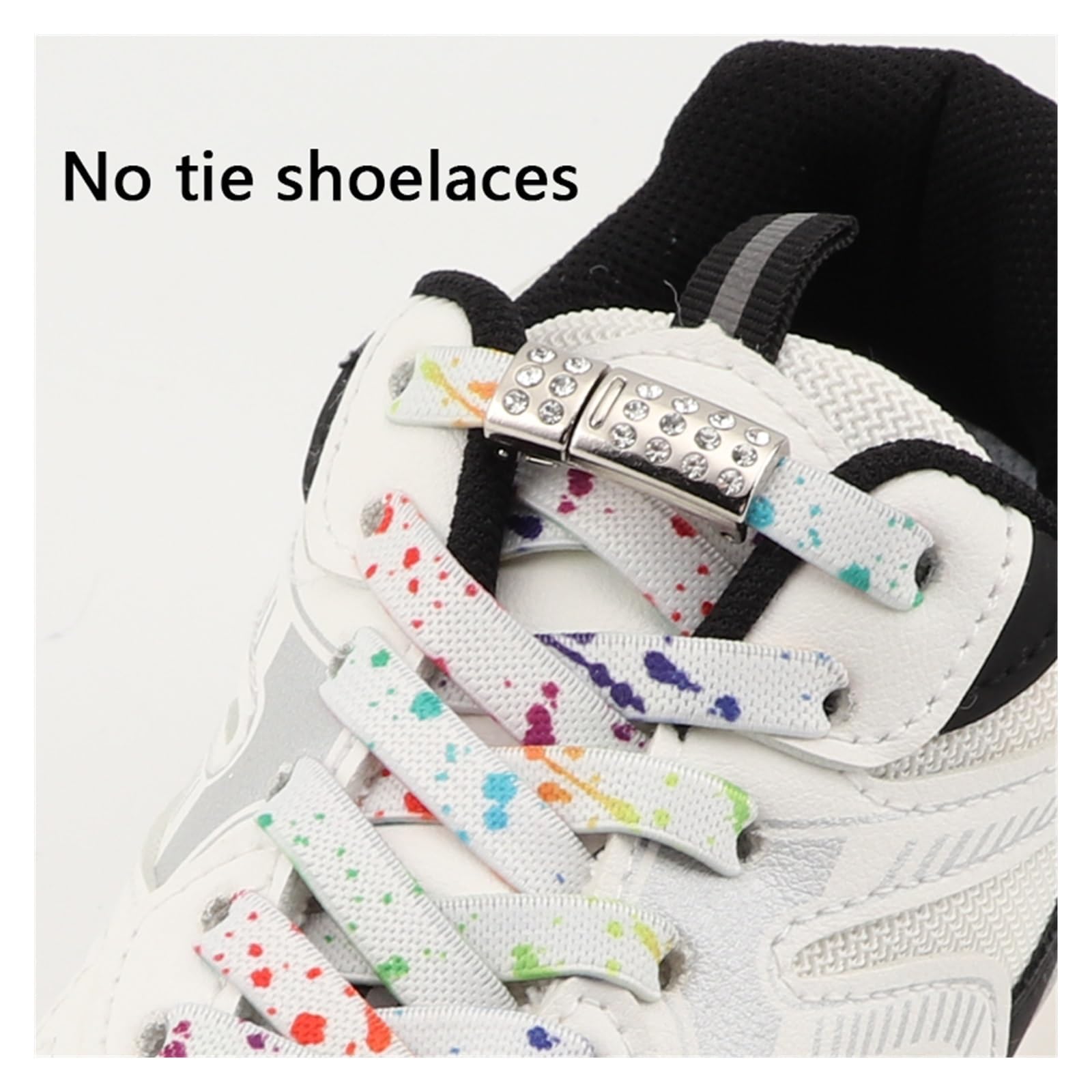 lacci per scarpe, Lacci for scarpe con diamanti senza lacci Elastici piatti for
