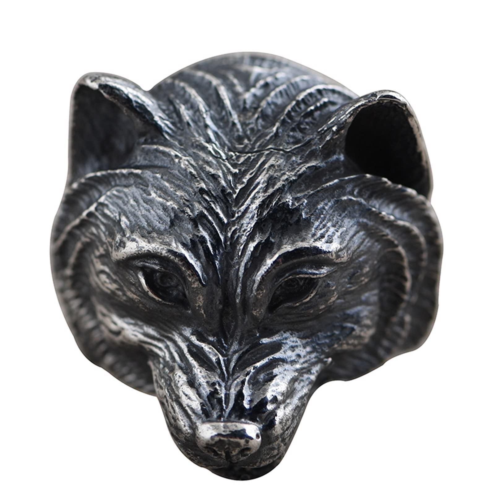 AMDXD Sterlingsilber S925 Ringe, Wolf Kopf Eheringe Männer für Herren, Gothic Vintage Punk Ring, Silber, Echtsilber