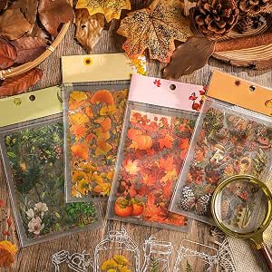 32 Sheets Vintage Autumn Style Stickers Set for Scrapbooking and Decor