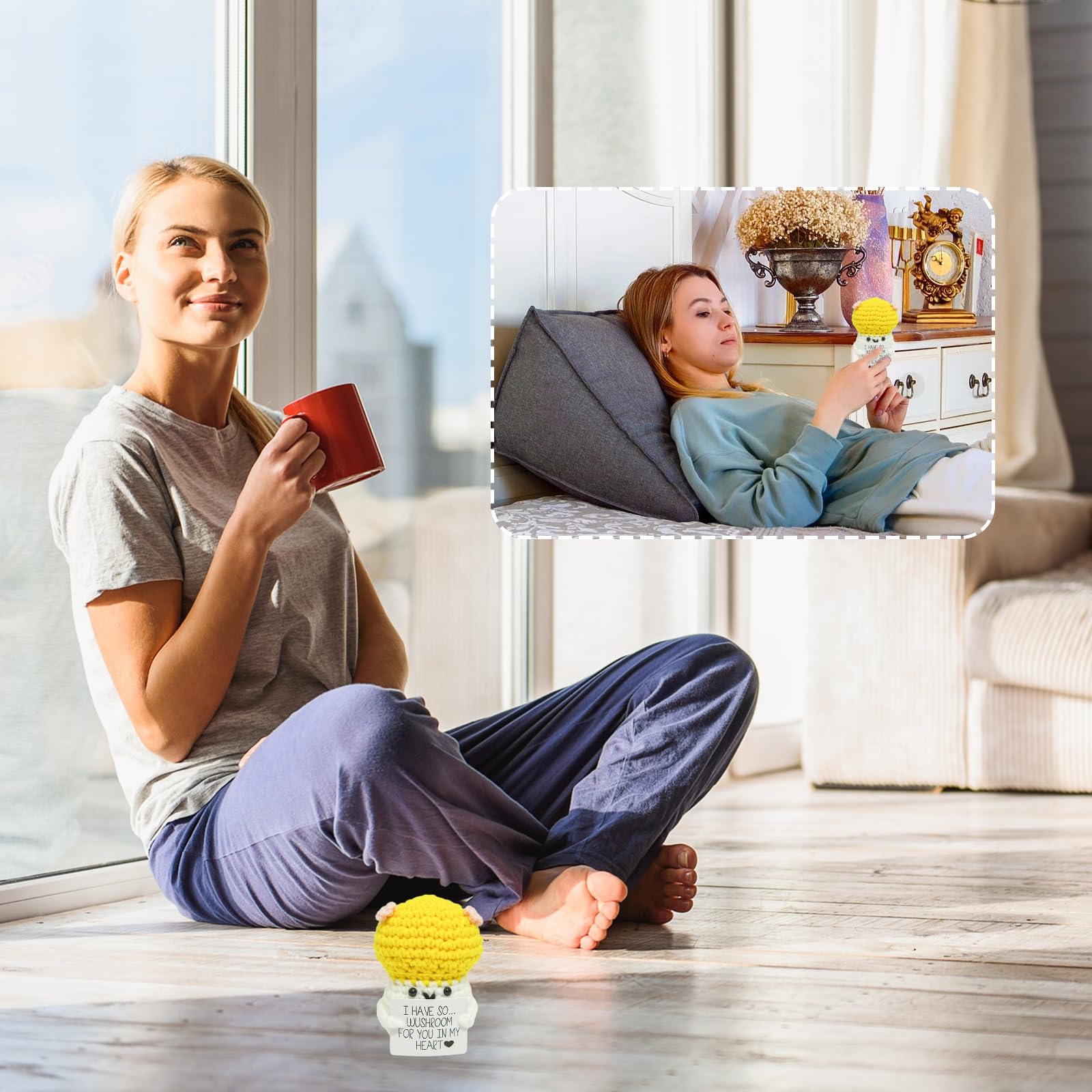 Divertenti regali di tulipano positivo, tulipano di peluche di supporto emotivo, piante in vaso fatte a mano all'uncinetto fiori lavorati a maglia, simpatici fiori all'uncinetto regali creativi a