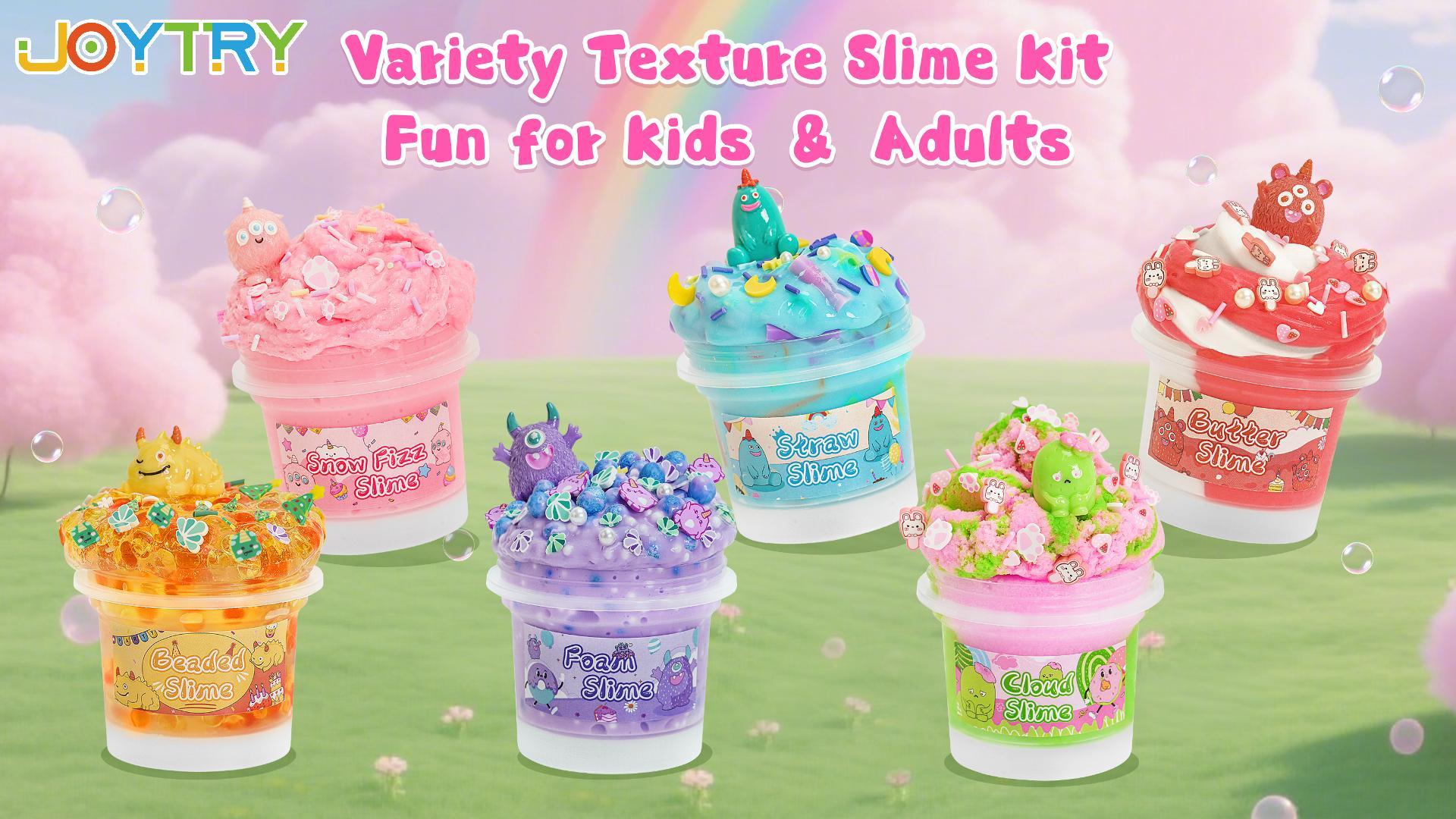 Joytry Monster Slime Kit 6×100ml (20oz) - Cloud, Clear & Butter