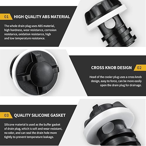 Miniatura 5 de Gnellkoor Piezas de repuesto compatibles con enfriadores Yeti y RTIC (tapones de drenaje pequeños y grandes)