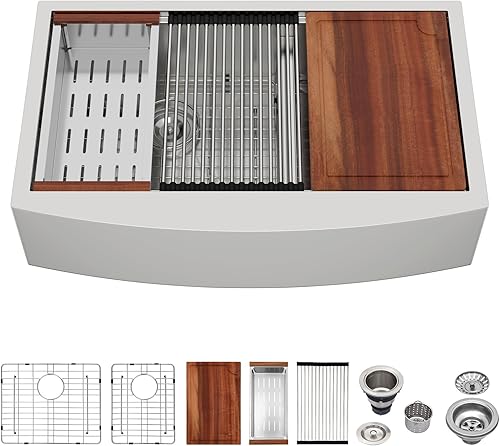 Miniatura 10 de Logmey - Fregadero de cocina doble con caída 33  Fregadero de cocina de acero inoxidable de 33 x 22 pulgadas, calibre 18, calibre 6040