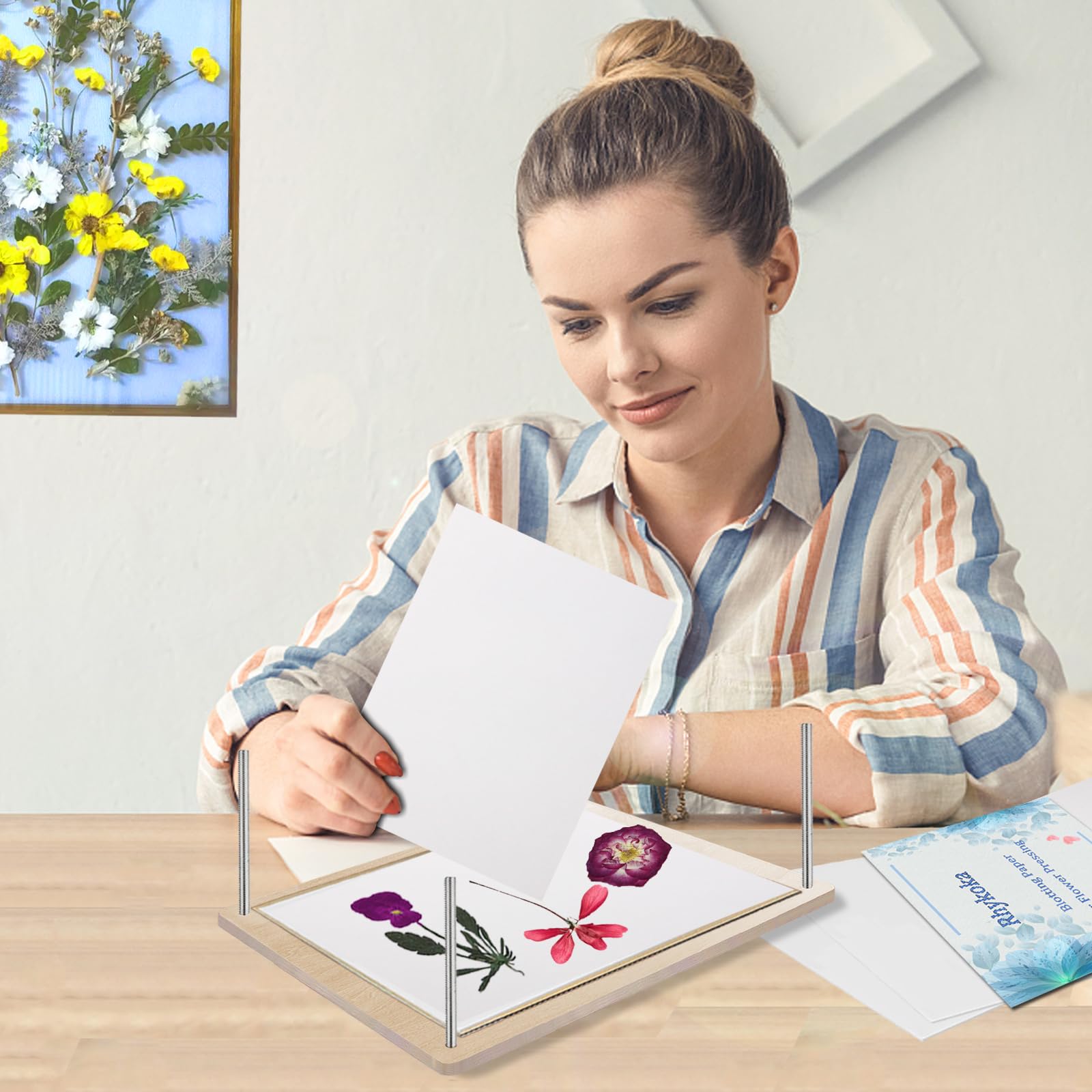 Lot de 20 feuilles de papier buvard pour presse à fleurs, 20 x 26 cm, très absorbant et réutilisable
