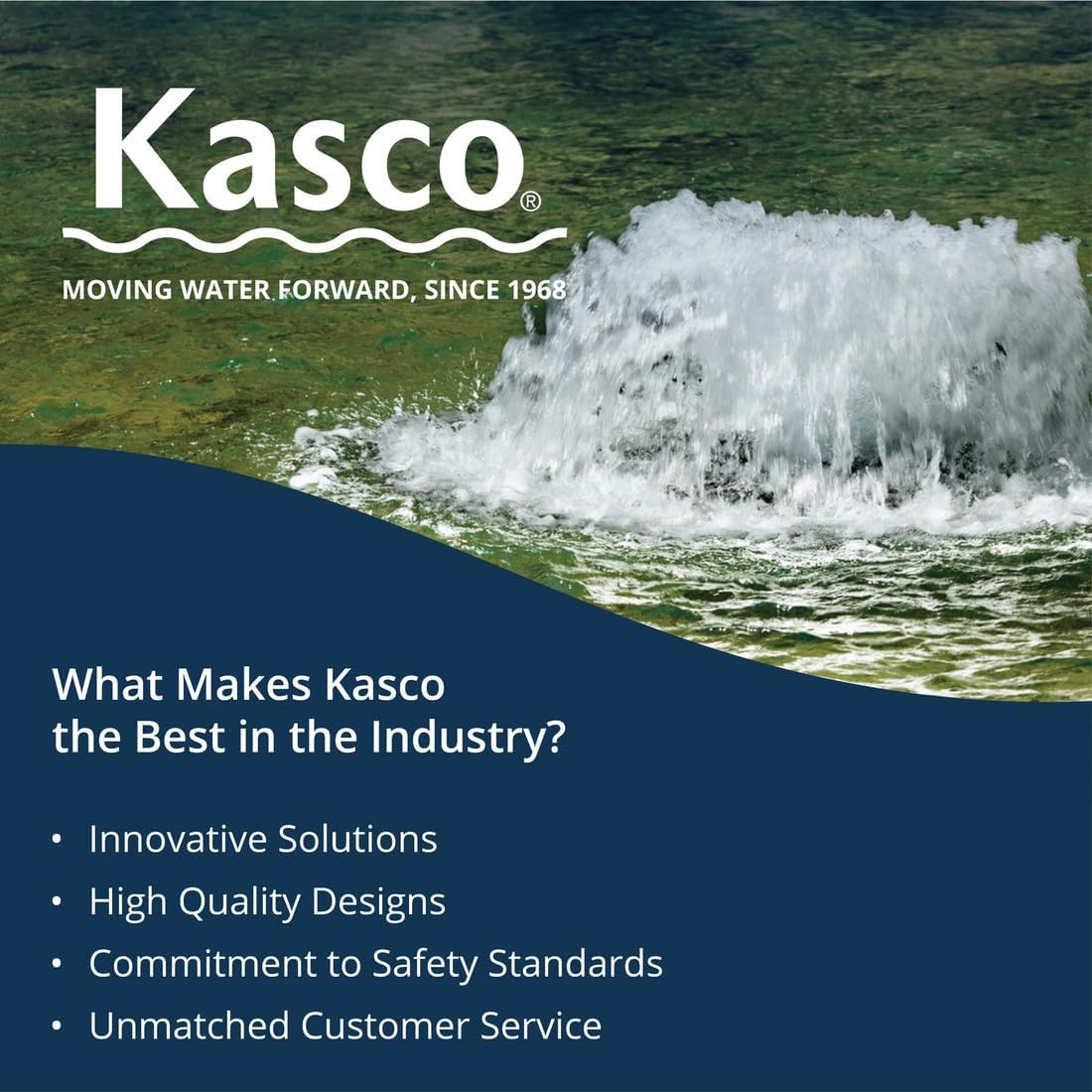 Kasco 1/2HP Surface Aerator -120V with 100 ft Electric Power Cord | Efficient Surface Aeration For Lakes & Pond | Maximum Circulation for Clear Healthy Water