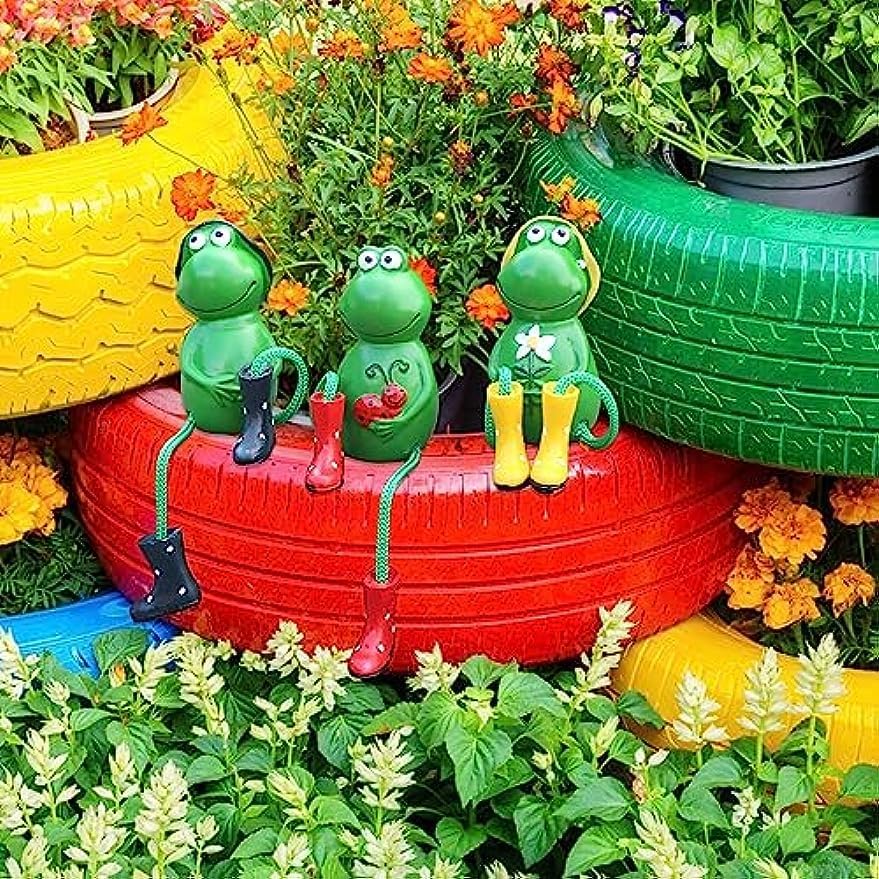 Cute Frog Garden Decor, Sitting Frog Garden Statue Outdoor, 6.2inch Frogs Statues Resin for Yard Patio Garden Office Tabletop Bookshelf Decor - Image 6