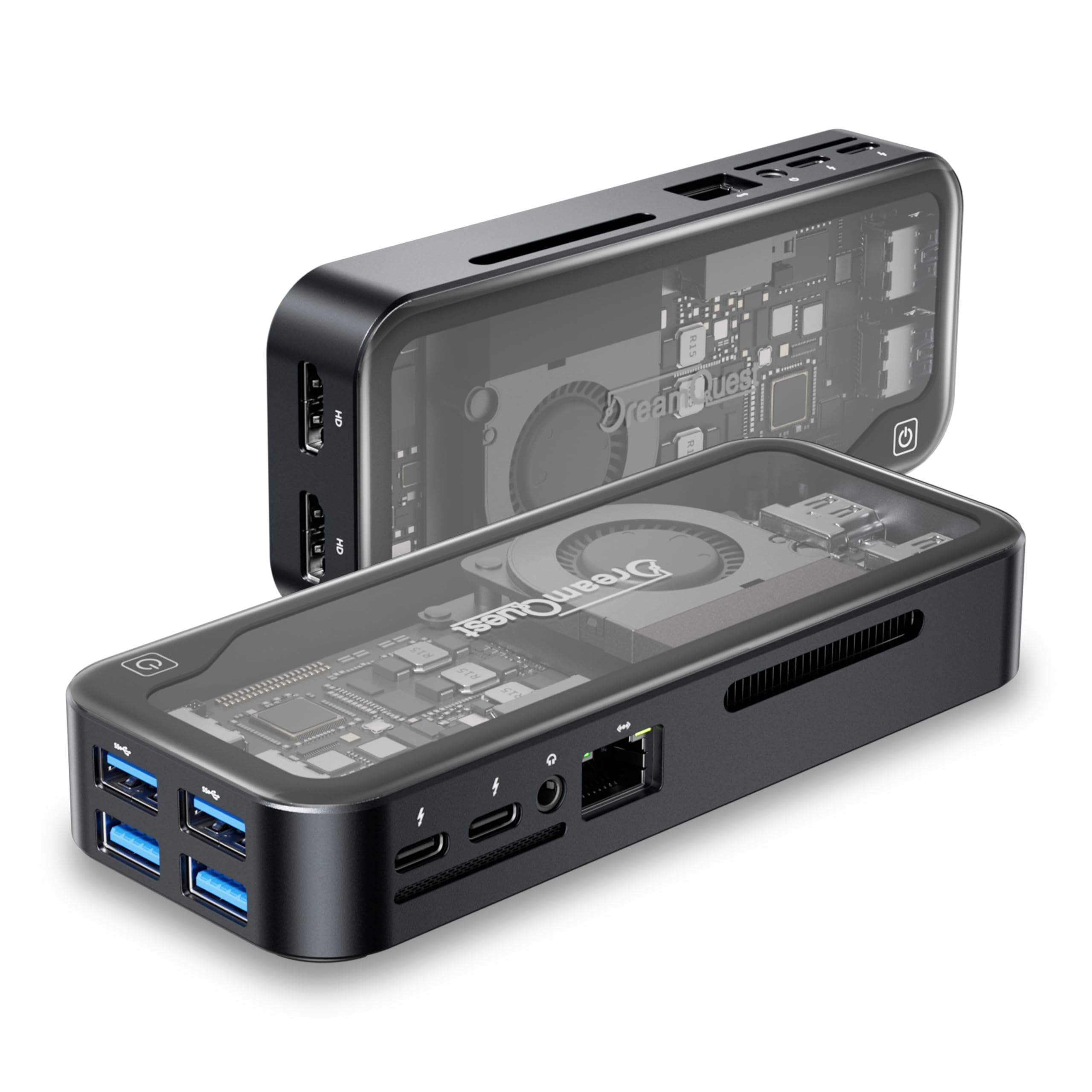 DreamQuest Mini PC Windows 11 Pro Processeur Intel N95 12ème génération (Jusqu’à 3,4 GHz), 12Go DDR5 512Go M.2 SSD, 2*USB|2*HDMI 4K@60Hz|4*USB 3.2|LAN|Wi-FI 6|Bluetooth 5.3