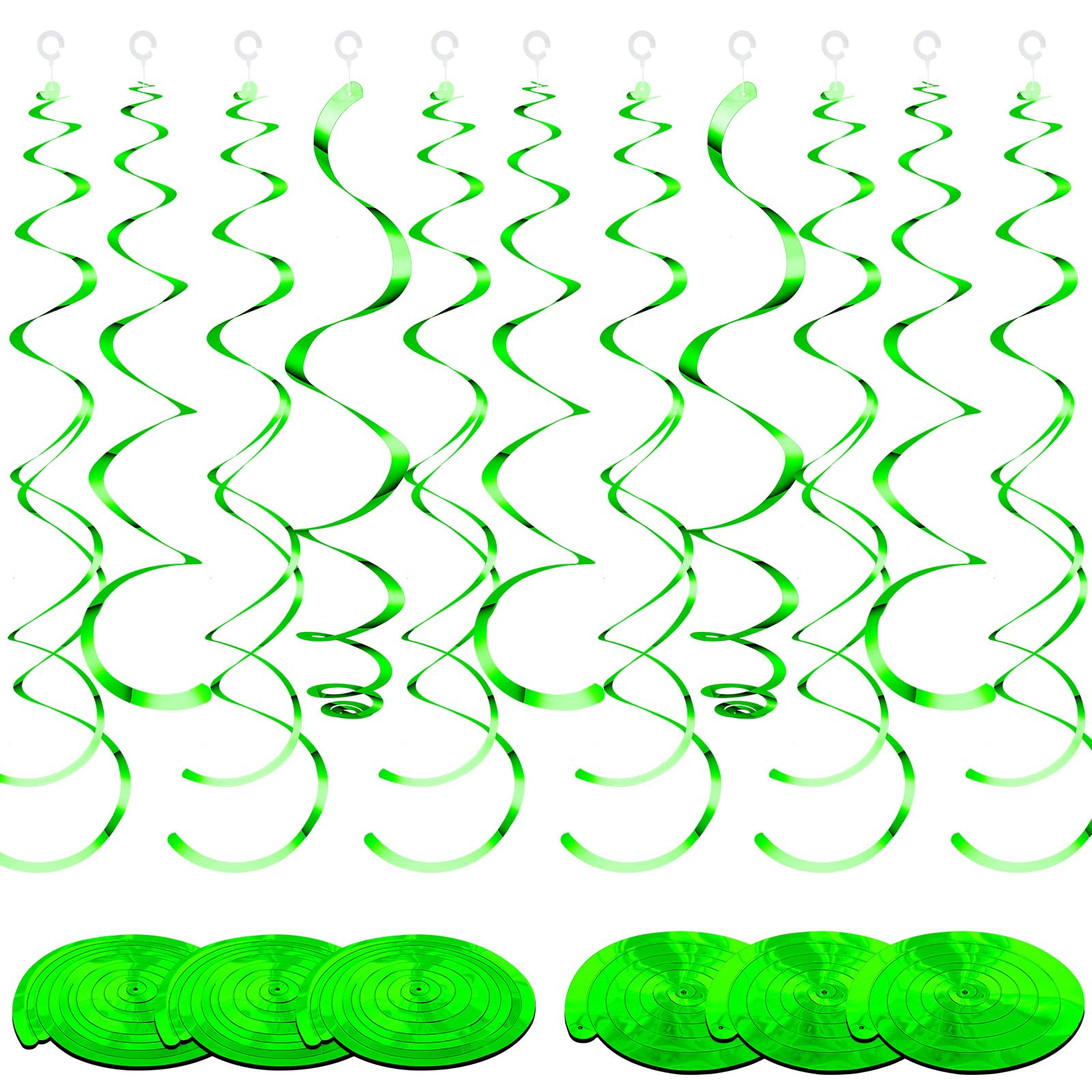 36 Pcs Green Hanging Swirl Party Decorations for Ceiling