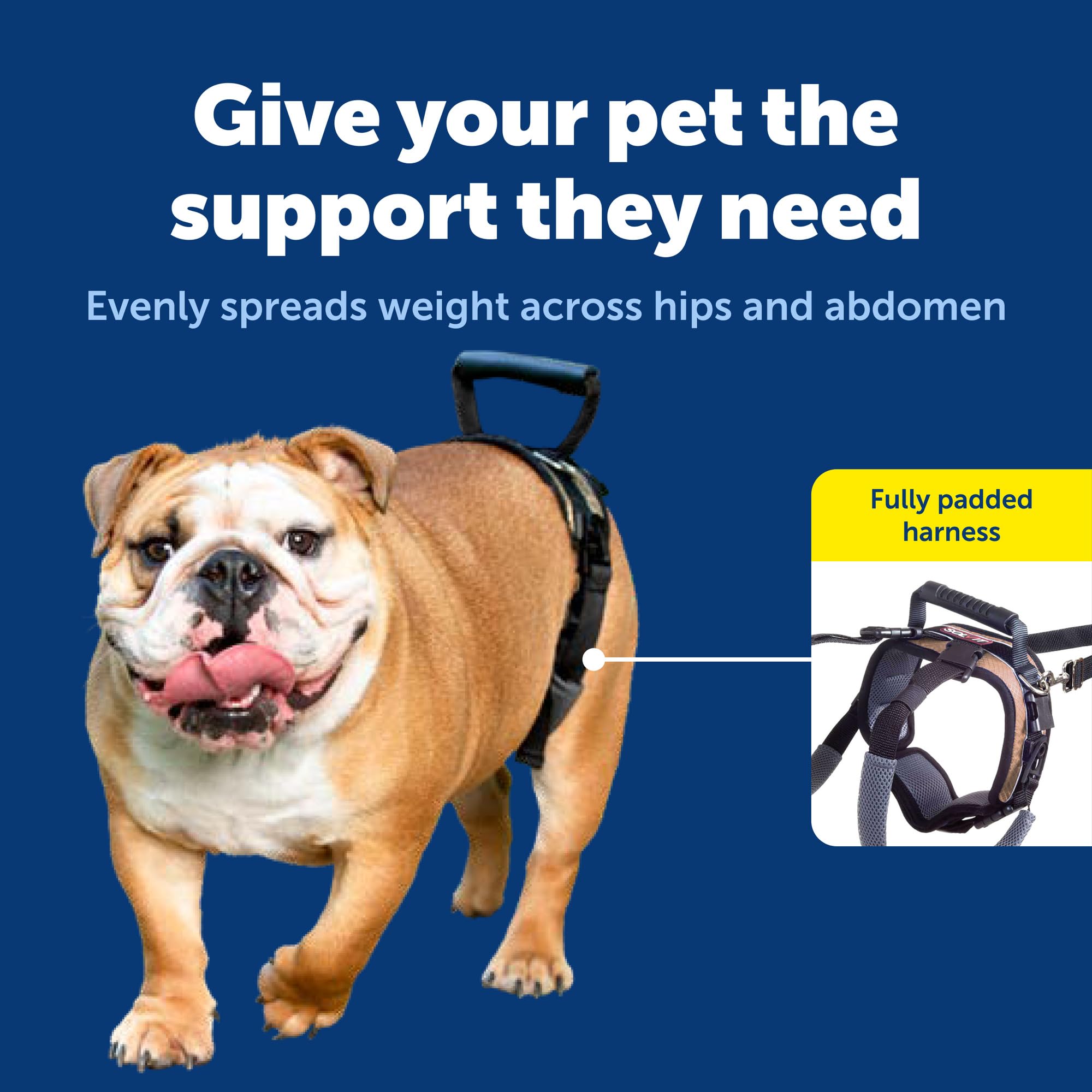 PetSafe Solvit CareLift - Arnés de elevación para Perros, Color Negro