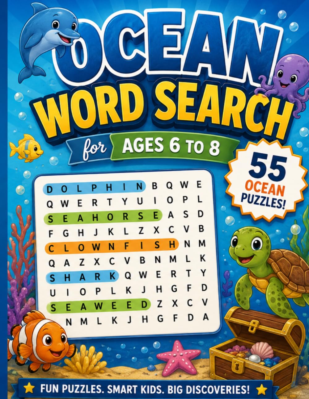 Ocean Word Search for Ages 6 to 8
