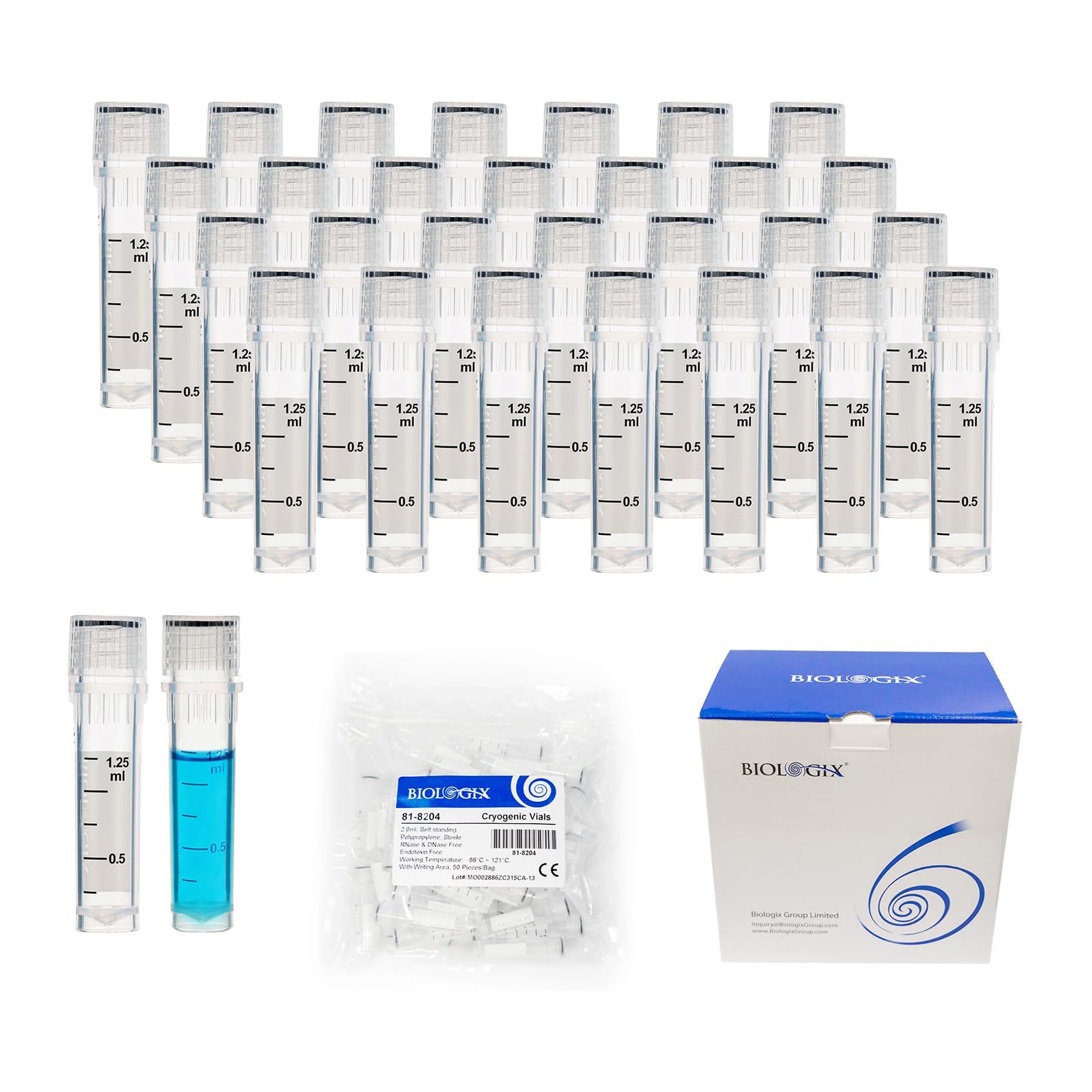 500 Provette per Criogenia, Provette Plastica 2ml, Provette da Laboratorio in Plastica, Tubi Criogenici Graduati con Coperchio per Laboratorio Scientifico