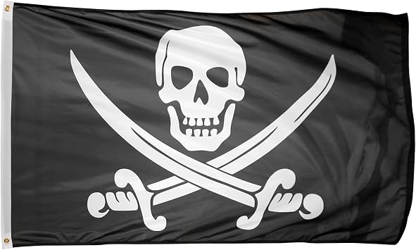 US Flag Store Printed Polyester Pirate Jack Rackham Flag، 3 by 5 -Feet