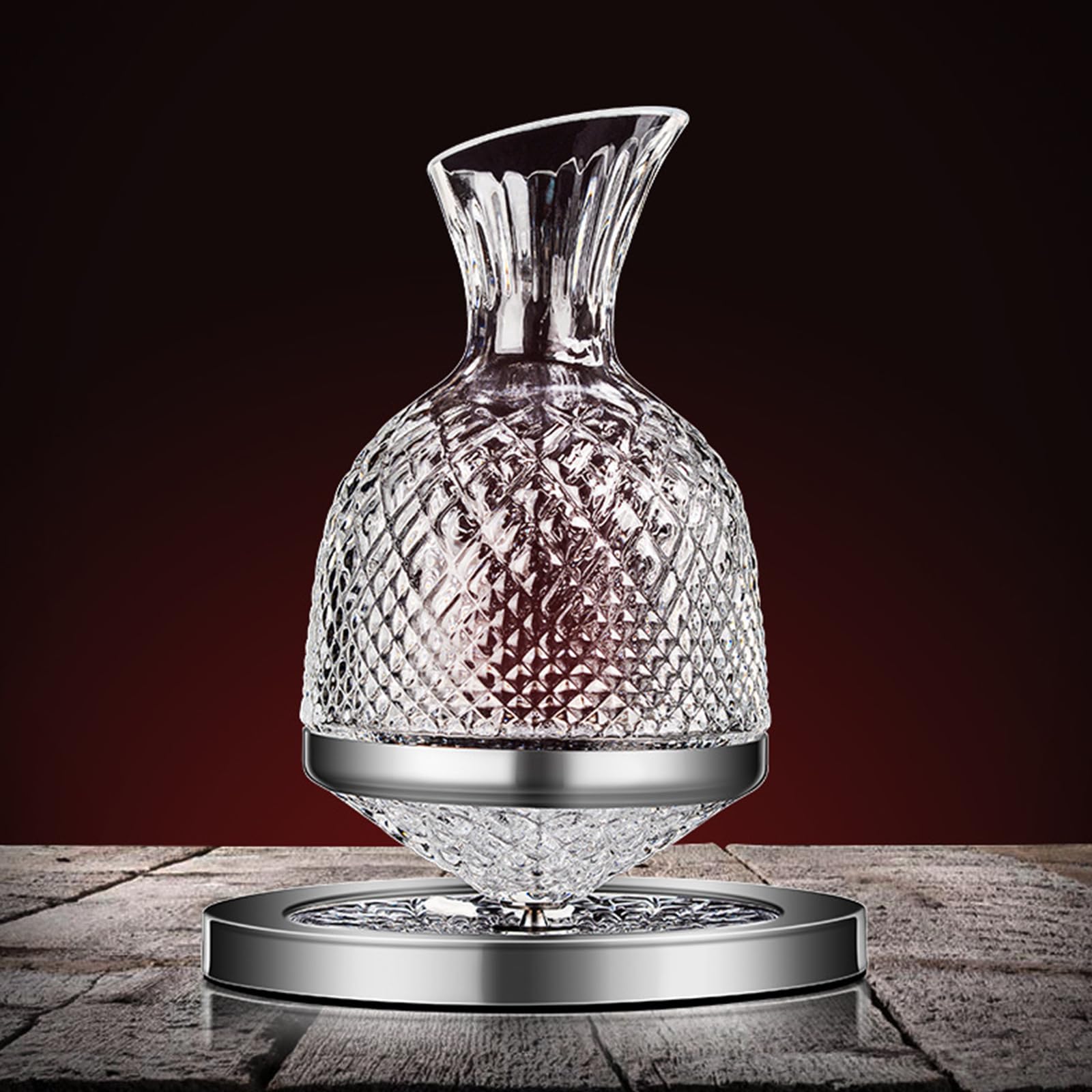 Decantador de jarra de vino, decantador de vino giratorio, sin plomo, regalo para amantes del vino para hombres