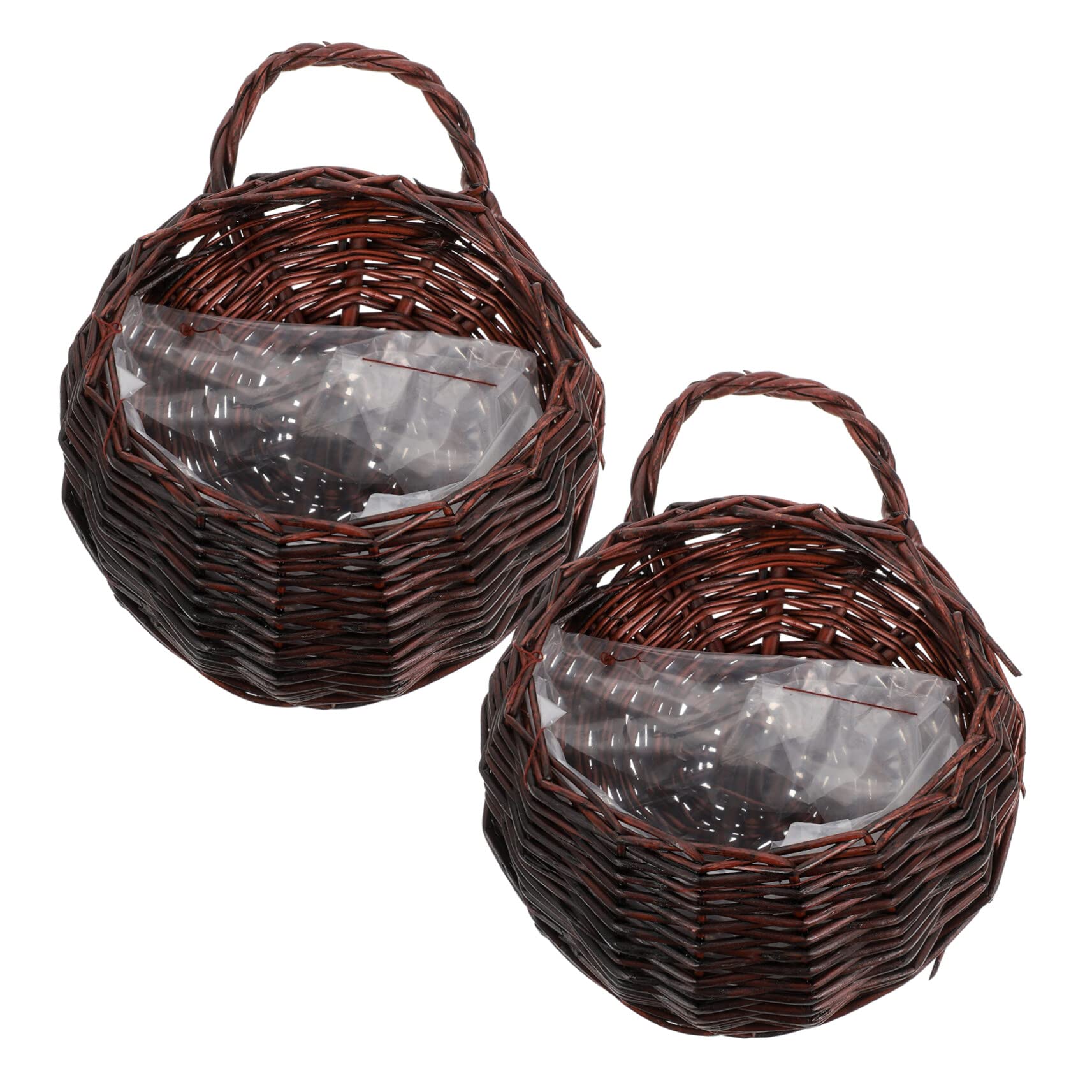 Cabilock 4stücke Hängender Blumenkorb Aus Geflochtenem Rattan Für Wanddekoration Für Pflanzen Blumen Vielseitig Einsetzbar Als Aufbewahrungskorb Oder Deko-Element Für Zuhause Garten