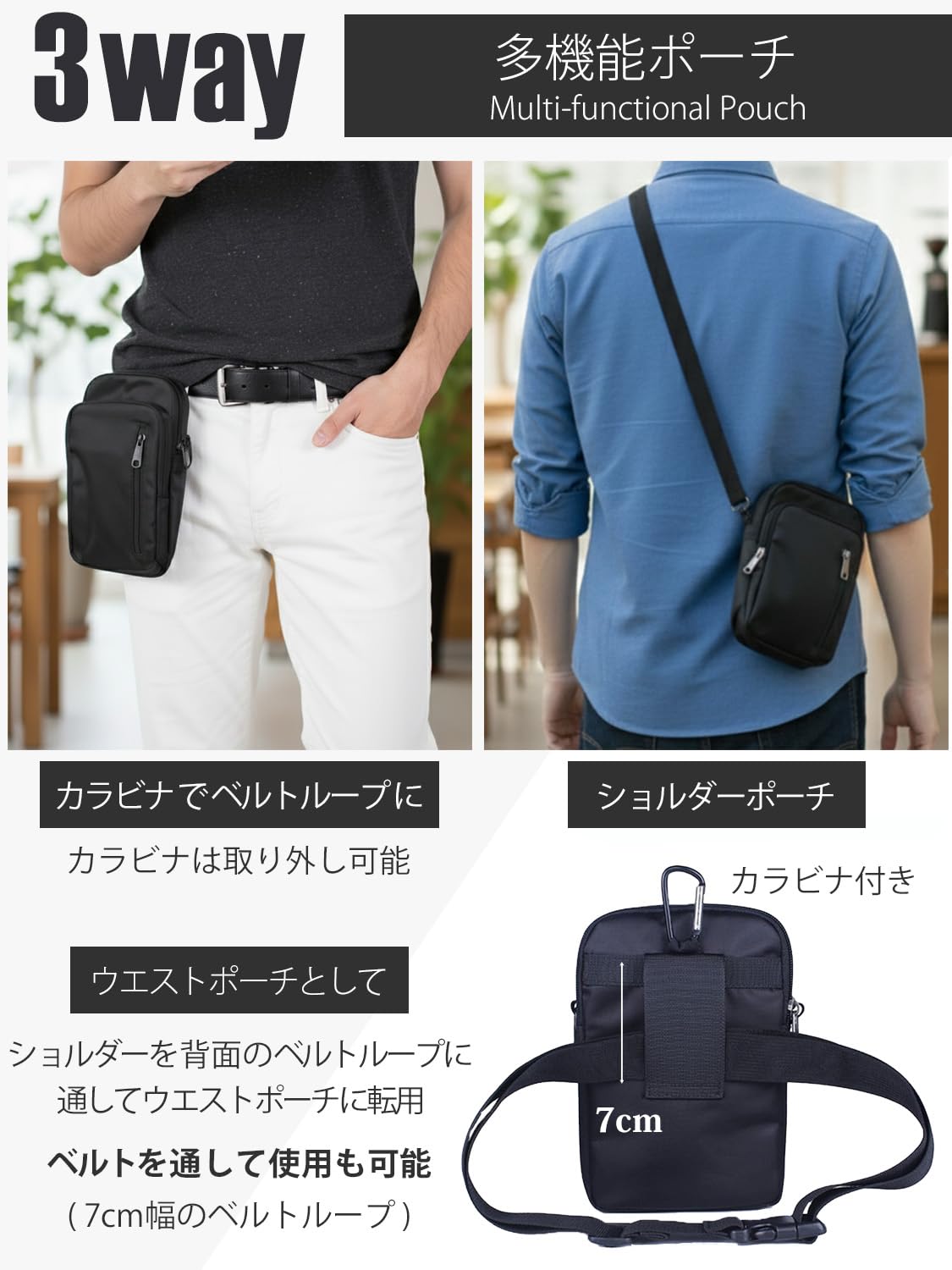 Amazon.co.jp: [MIKA&MAYA] バッグ メンズ ショルダー 斜め掛け ポーチ