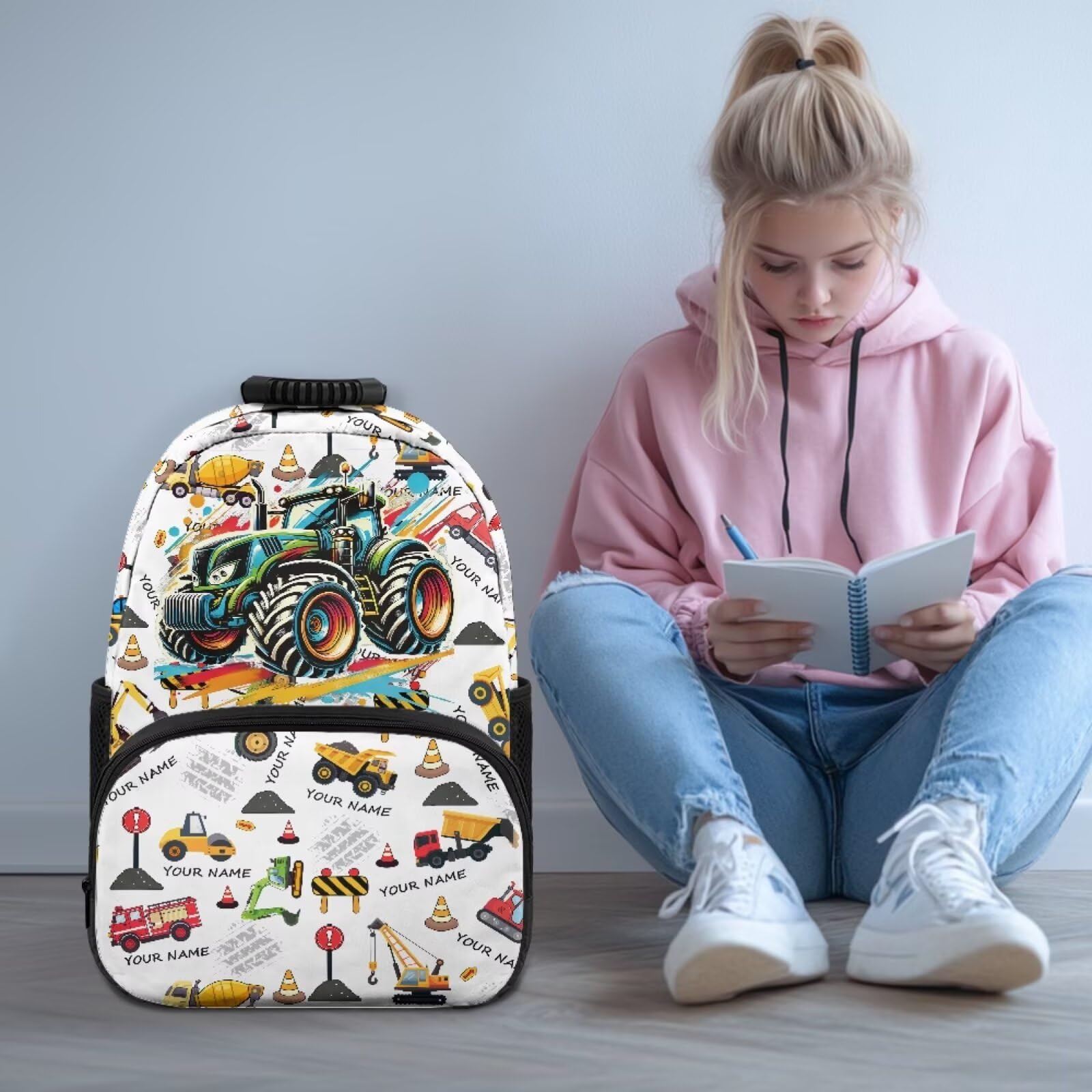 Mochila personalizada con nombre, mochila escolar personalizada para niños y niñas, bolsa de libros personalizada de 17 pulgadas