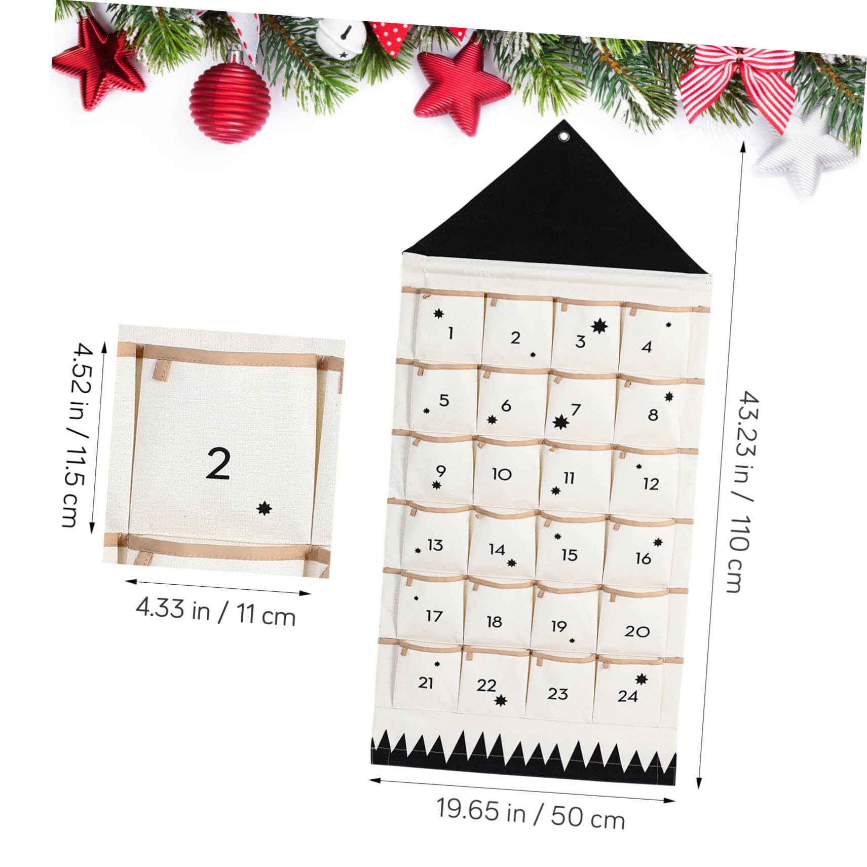 Calendario Avvento Natalizio Da Appendere in Cotone Con Multiple Per Decorazione Parete e Organizzazione Oggetti Small Sacco Stoccaggio Multiuso Per Festa Di Natale