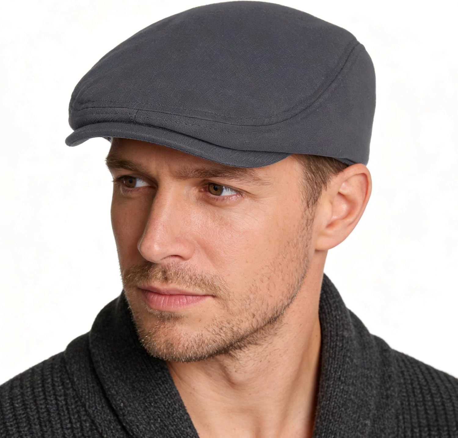 Connectyle Men's Classic Newsboy Cap Cotton Flat Ivy Irish Cap Fitted Gatsby Driving Cabbie Hat Flat Winter Golf Hats