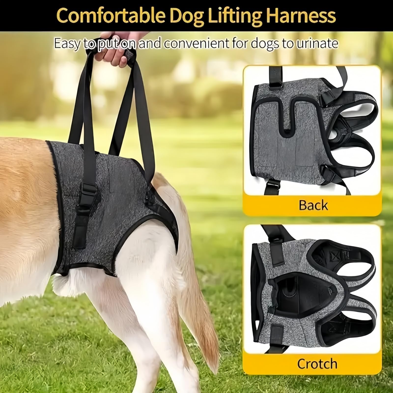 L Size Dog Lifting Harness for Back Legs,Medium Dogs Lift Harness Back Legs Support,Dog Support Harn/ess Slings for Medium,Adjustable Do/gs Brace for Hind L/eg - Image 2