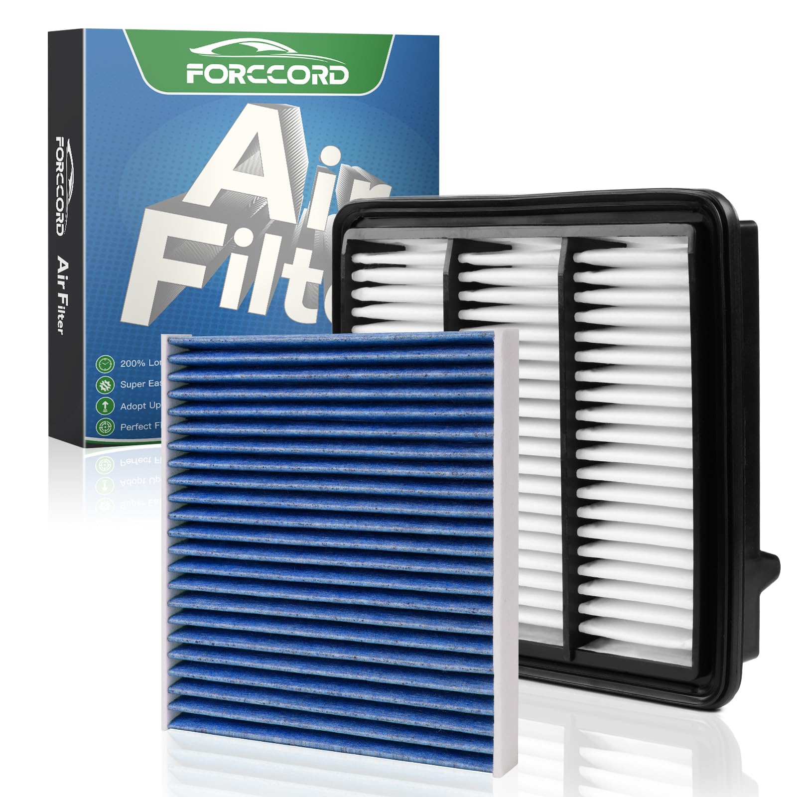 Forccord Cabin & Engine Air Filter Combo Fit for Honda CR-V CRV CR V 2023 2024 2025 2026 L4 1.5L (Not for Hybrid 2.0L) Activated Carbon Cabin Filter