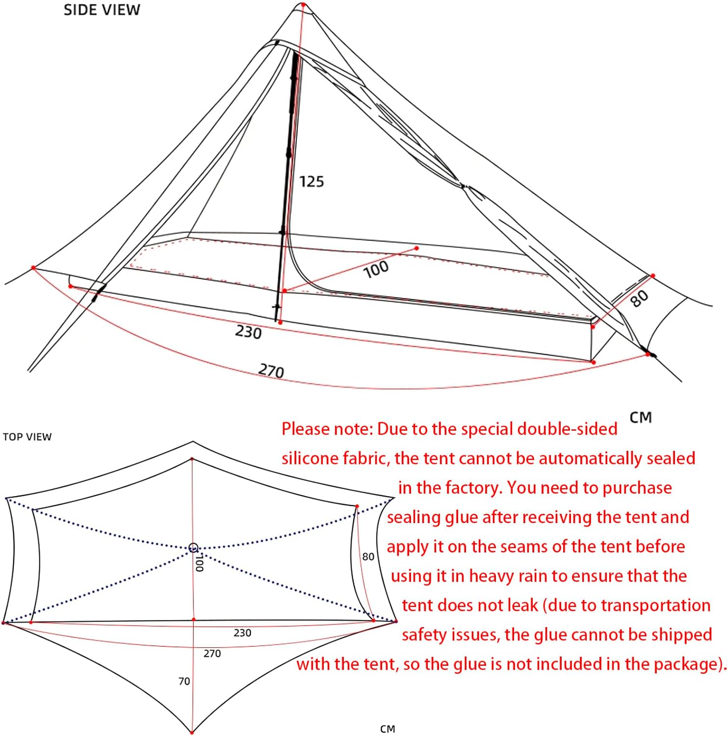 3FULGEAR Lanshan1 Pro Outdoor Ultralight Camping Tent for 1 Person 3/4 Season Professional 20D Nylon Double Sided Silicone Tent, Camping, Trekking, Kayaking, Climbing, Hiking