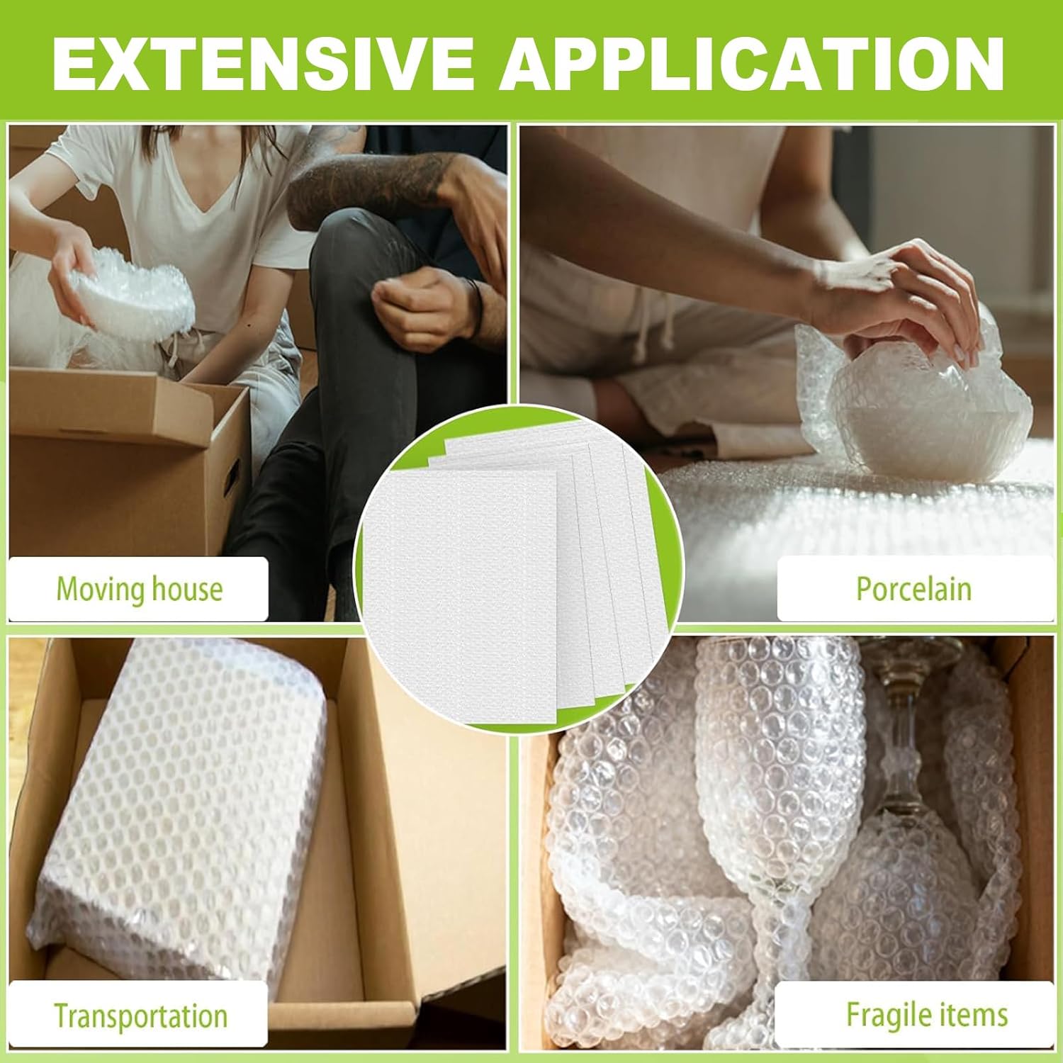 Bubble Pouches Wrap, Clear Not Self-Seal Bubble Out Bags with Double Walled Cushioning, Ideal for Packing, Shipping, Storage, Moving (5PCS-28x40Inches)