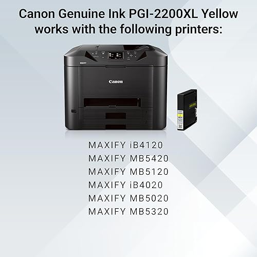 Miniatura 7 de CanonInk Canon PGI-2200XL Genuine Yellow Ink Tank, Compatible with IB4120, MB5420, MB5120, IB4020, MB5020, and MB5320 (Optional) Printers