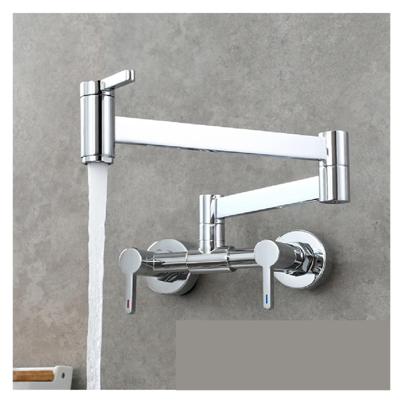 Robinet de cuisine mural pliable pivotant 3 interrupteurs chaud froid